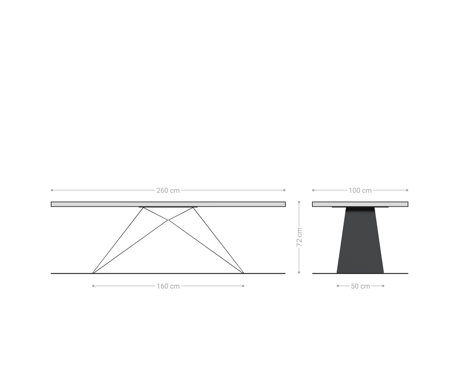 Table à manger Edge 260x100x2,5-3 chêne nature cadre en V acier plat noir Live-Edge 9