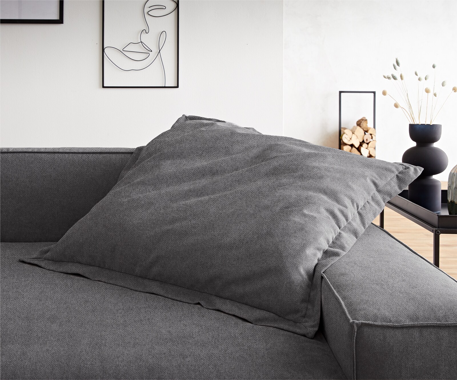 Wurfkissen Sirpio XL 85x85 Mikrofaser Taupe