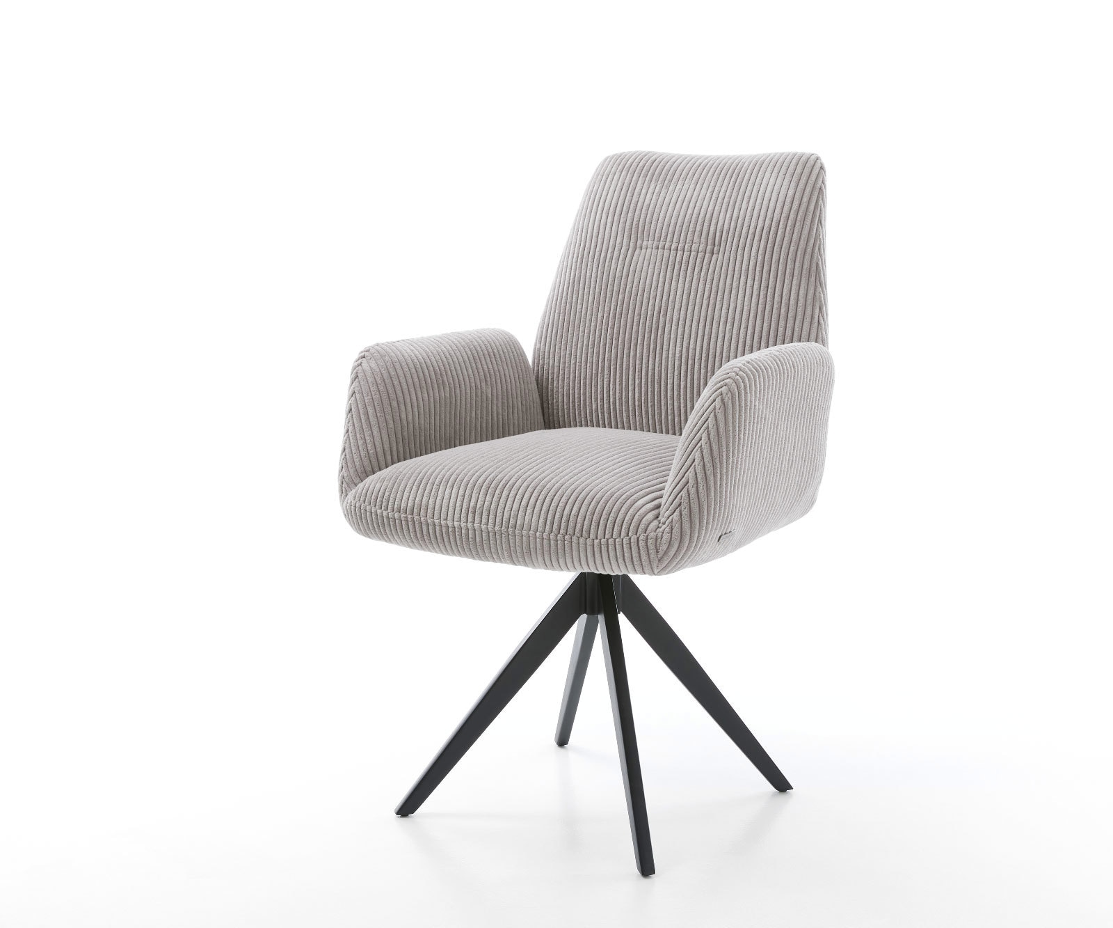 Esszimmerstuhl Zoa-Flex Cord Silbergrau Kreuzgestell kantig Schwarz Taschenfederkern Esszimmerstuhl Zoa-Flex Cord Silbergrau Kreuzgestell kantig Schwarz Taschenfederkern