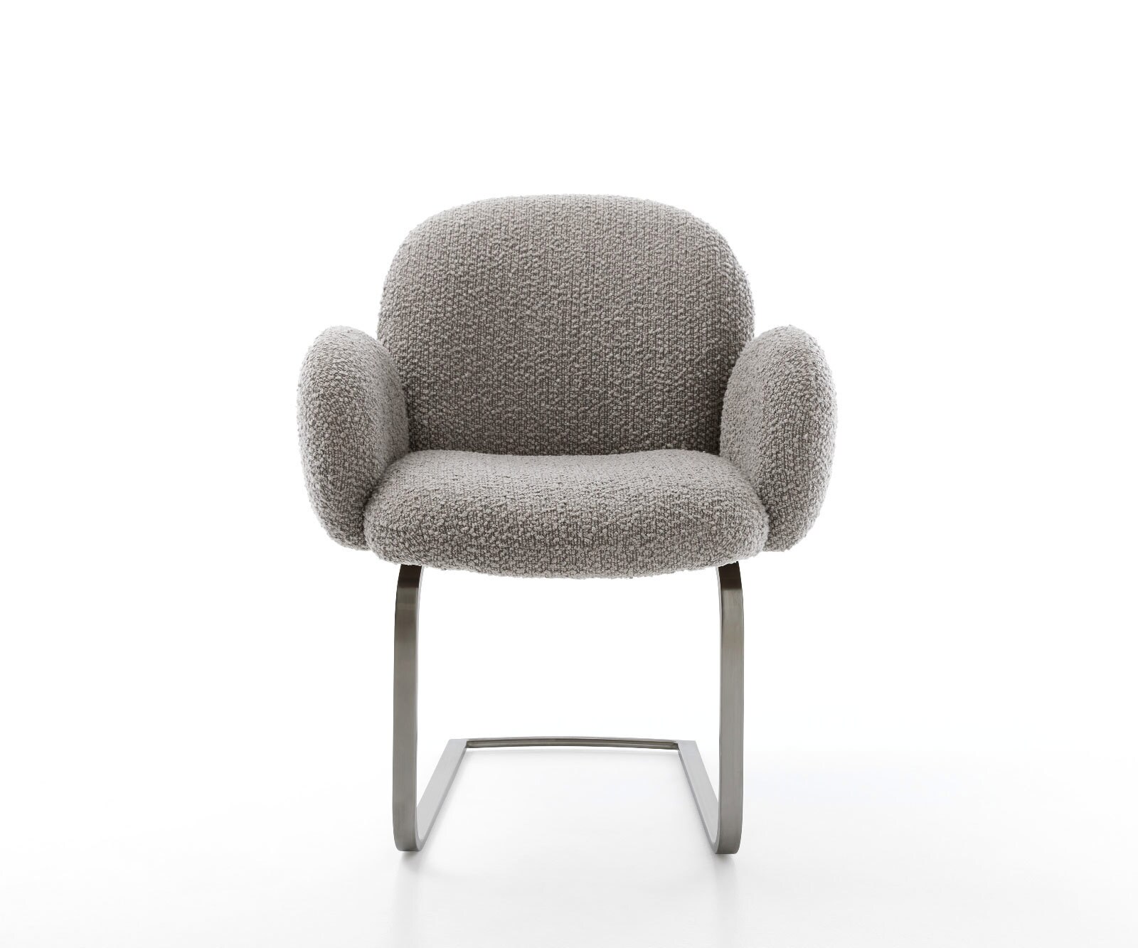 Cantilever Nube-Flex mit Armlehnen bouclé gris argenté pied cantilever plat grafiete ressorts ensachés 2