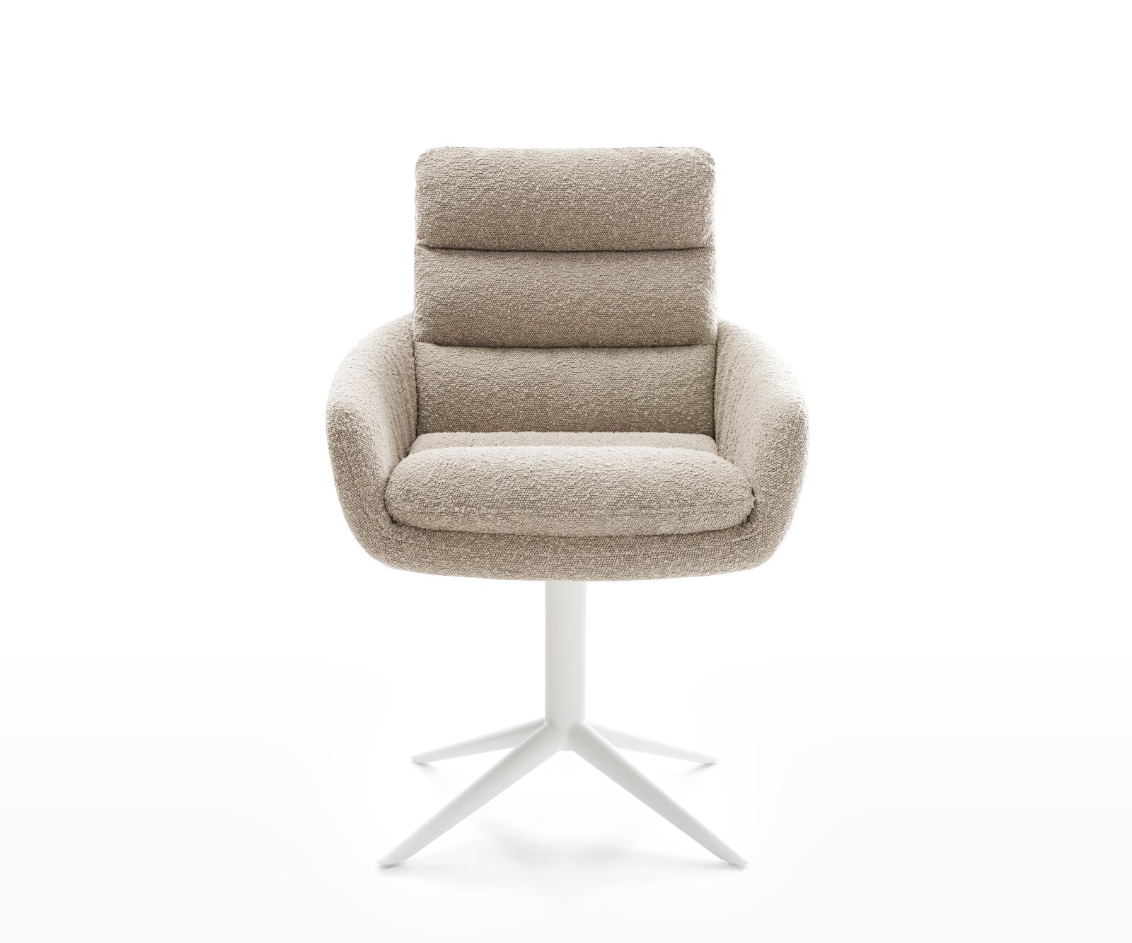 Chaise-pivotante Abelia-Flex avec accoudoirs bouclé boue pied de chaise 4 branches blanc pivotement sur 360° fonction bascule 1