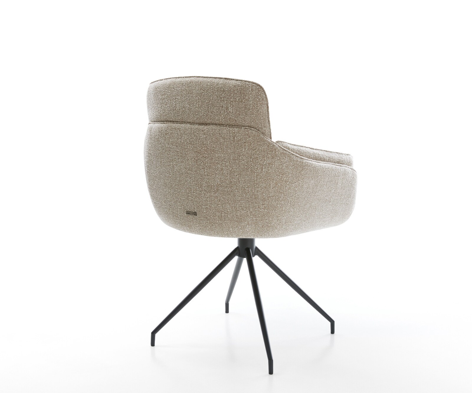 Esszimmerstuhl Luan-Flex mit Armlehnen Webstoff Soft Beige Kreuzgestell konisch Schwarz 4