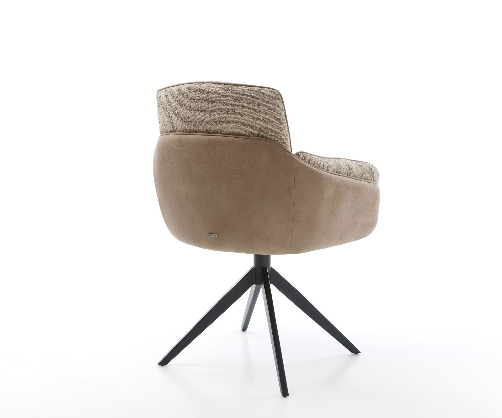 Drehstuhl Luan-Flex mit Armlehnen Materialmix Schlamm Kreuzgestell breit Schwarz 360° drehbar Wippfunktion 4