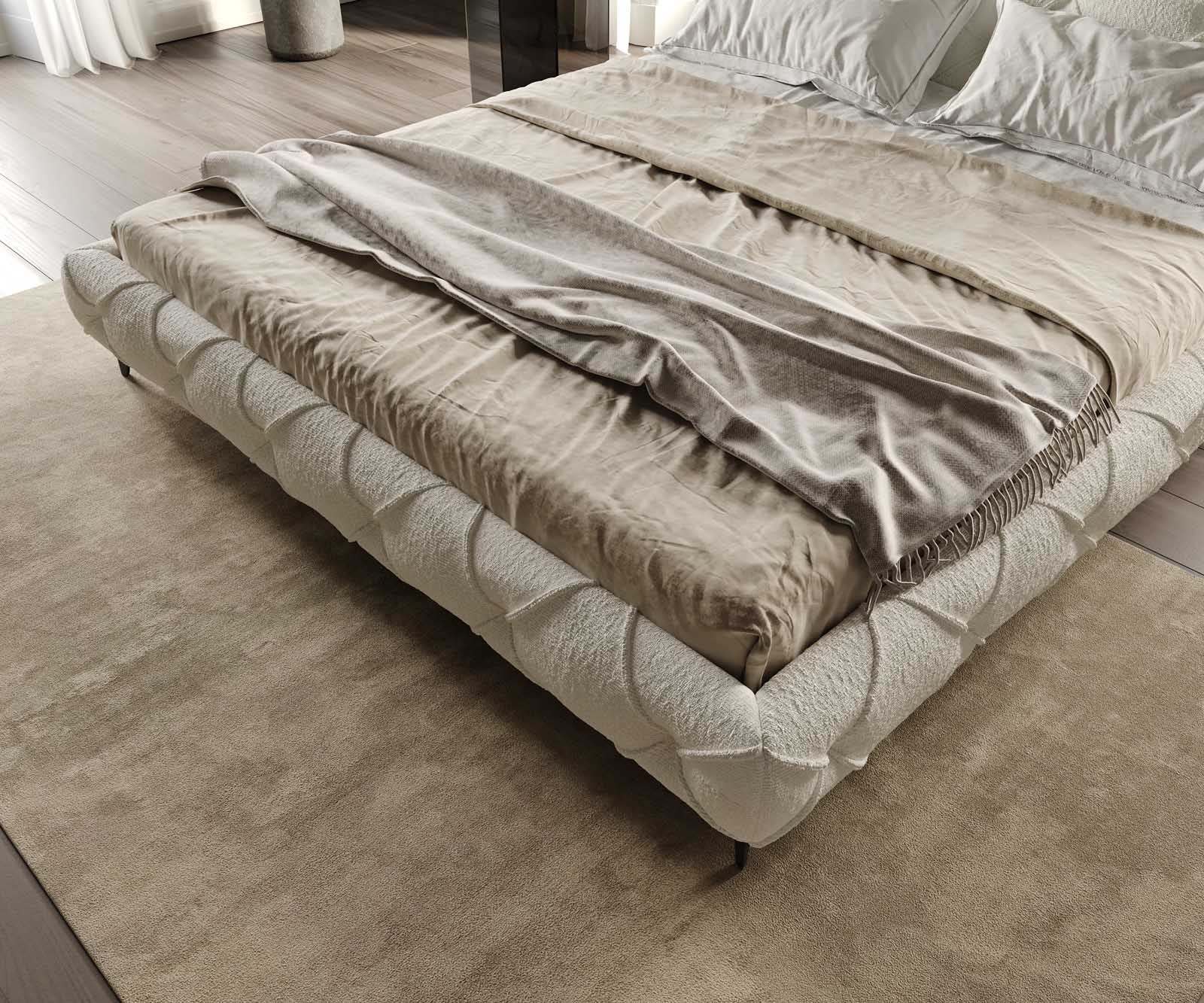 Polsterbettgestell Nayara 180x200 cm Bouclé Creme-Weiß 6