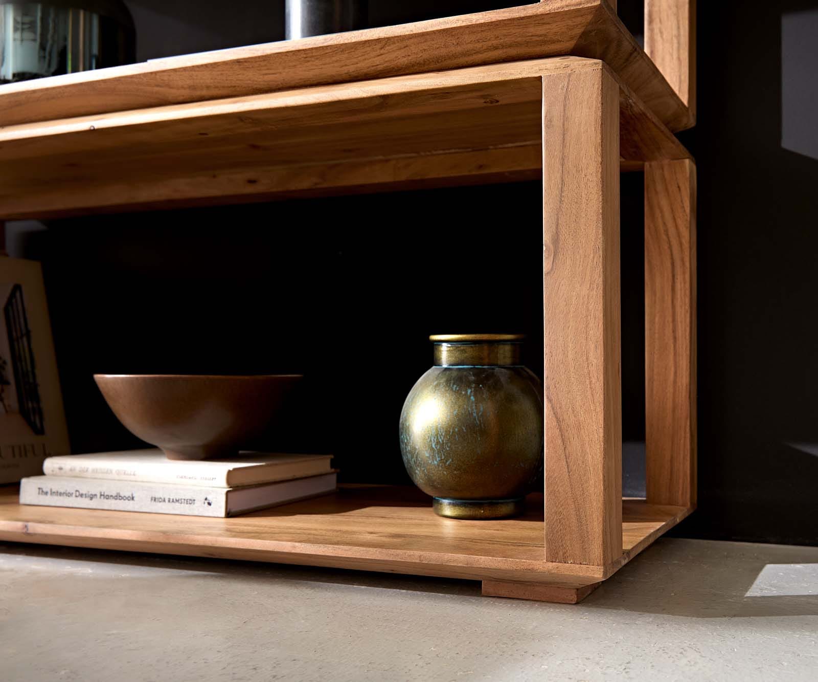 Standregal Sakura 100x200 cm Akazie Natur 5 Fächer 5 Standregal Sakura 100x200 cm Akazie Natur 5 Fächer 5