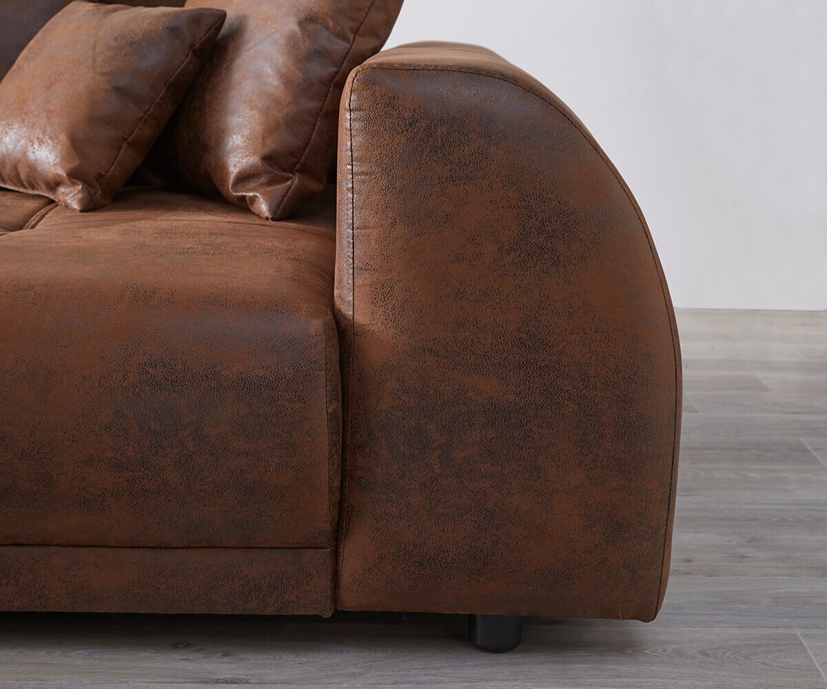 Canapé-d'angle Violetta 300 x 220 cm similicuir marron Recamière variable 3