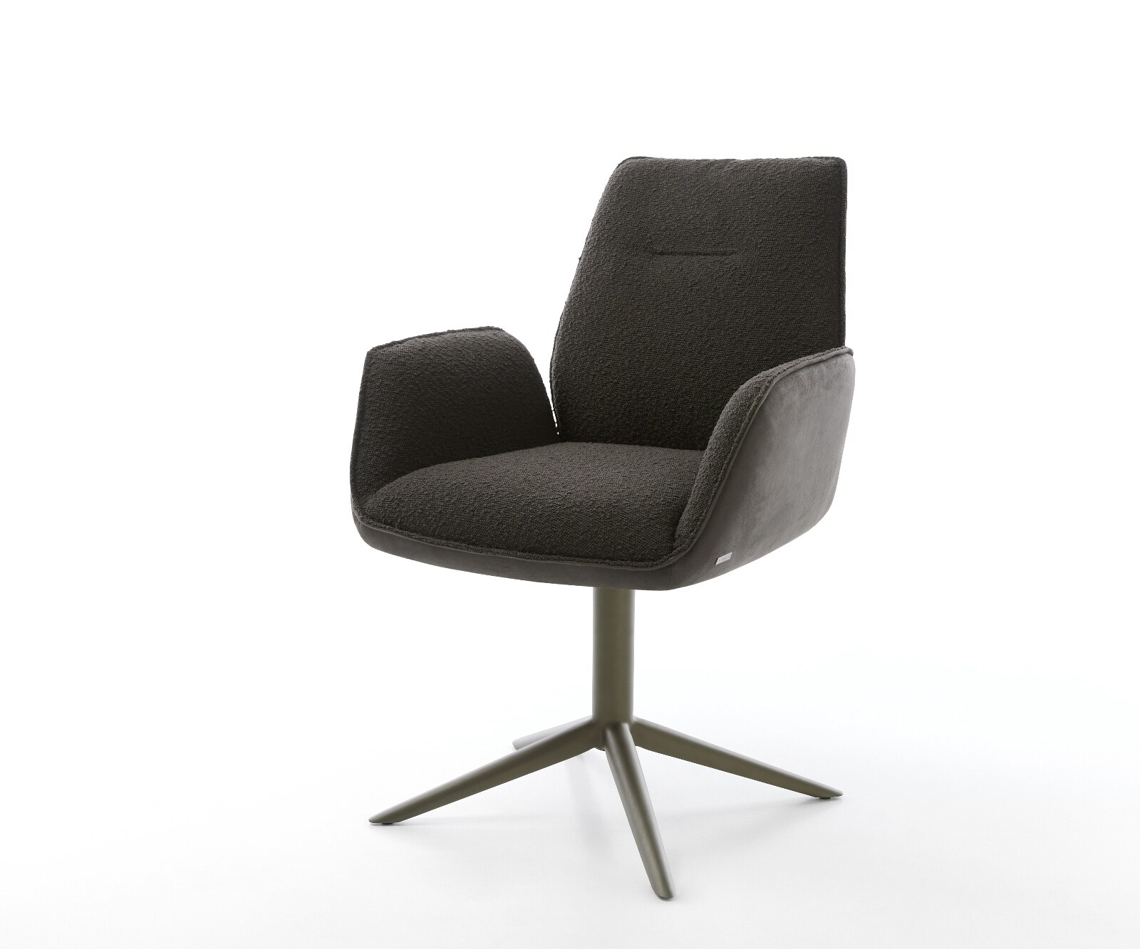 Drehstuhl Zoa-Flex Materialmix Schwarz Fußkreuz Effektfinish Titan 360° drehbar Wippfunktion Taschenfederkern 1