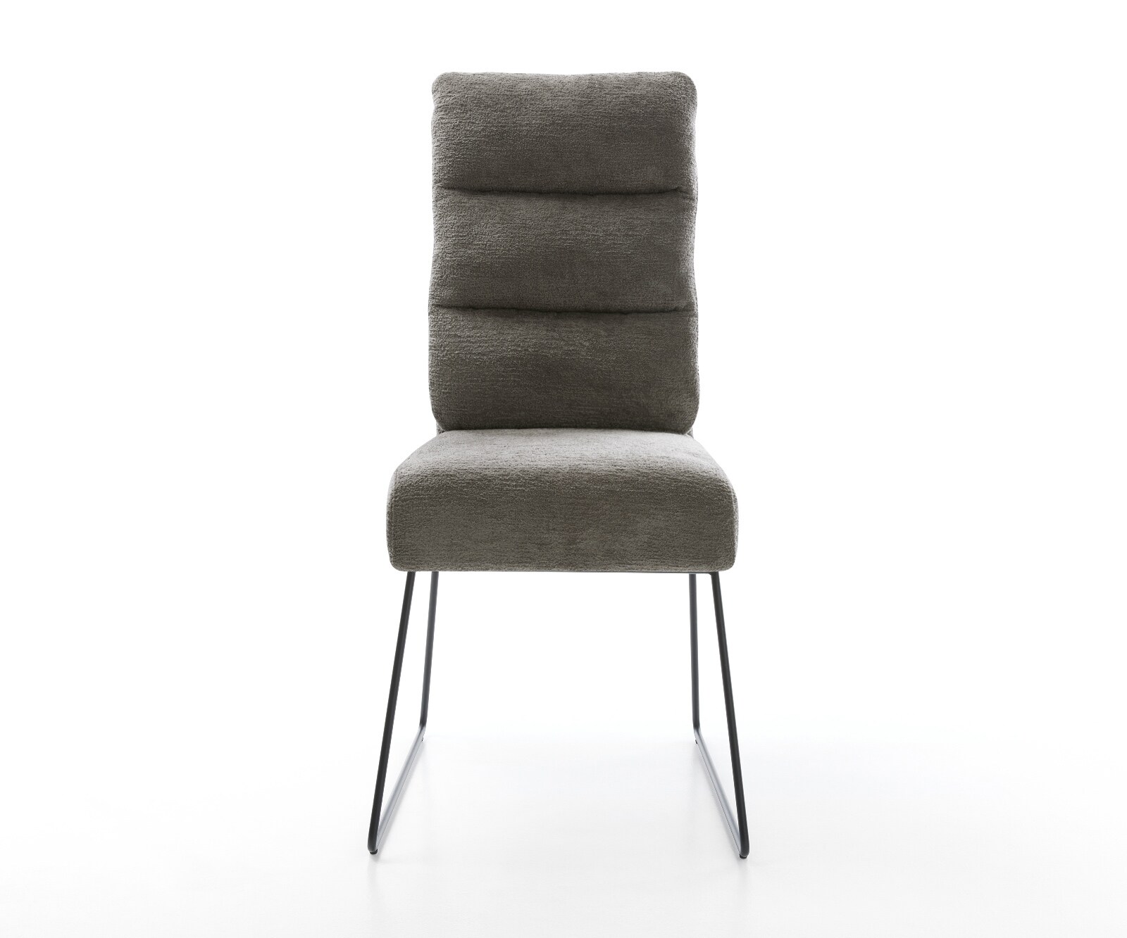 Esszimmerstuhl Pela-Flex Bouclé Soft Schlamm Kufengestell Schwarz Taschenfederkern 1