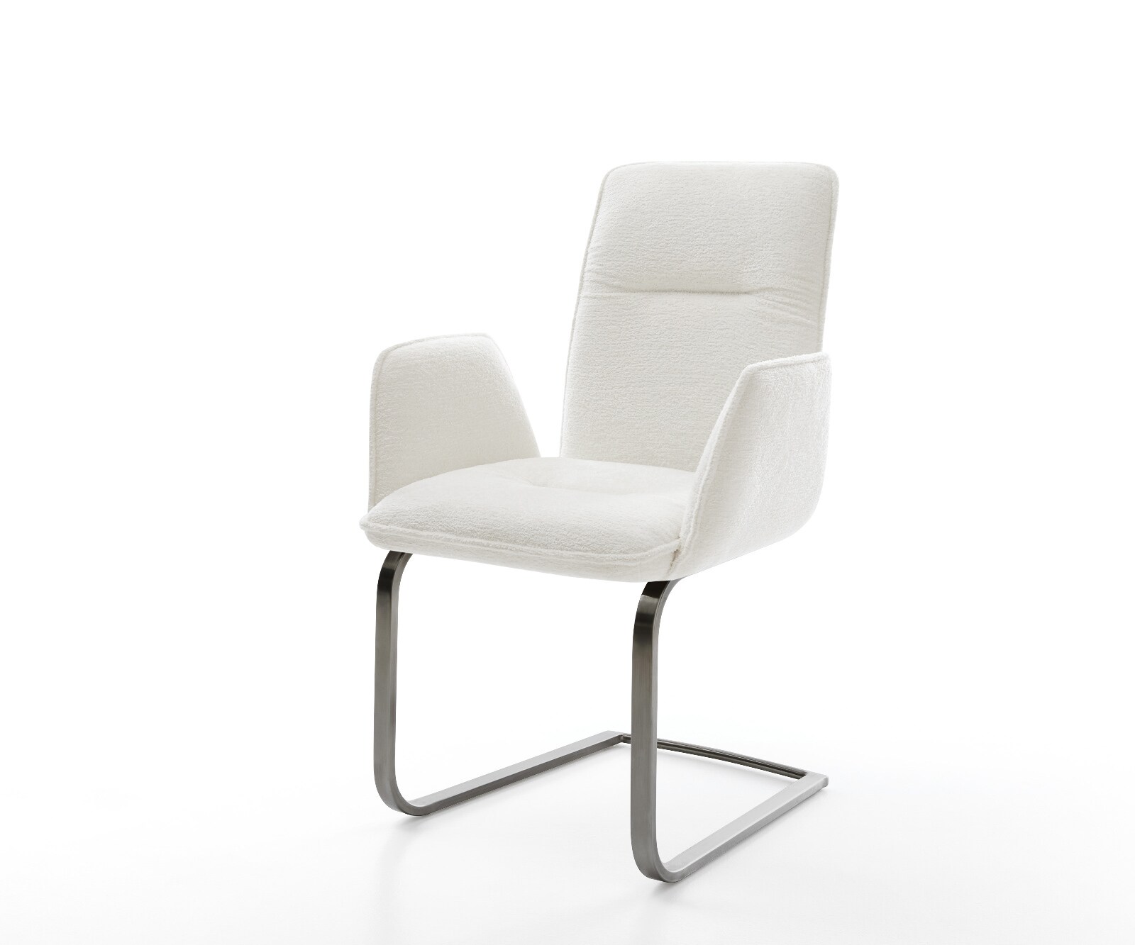 Cantilever Vinja-Flex bouclé doux beige pied cantilever plat grafiete 1