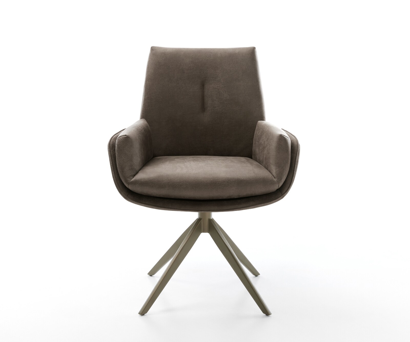 Drehstuhl Clea-Flex Mikrofaser Taupe Vintage Kreuzgestell breit Effektfinish Titan 360° drehbar Wippfunktion 1