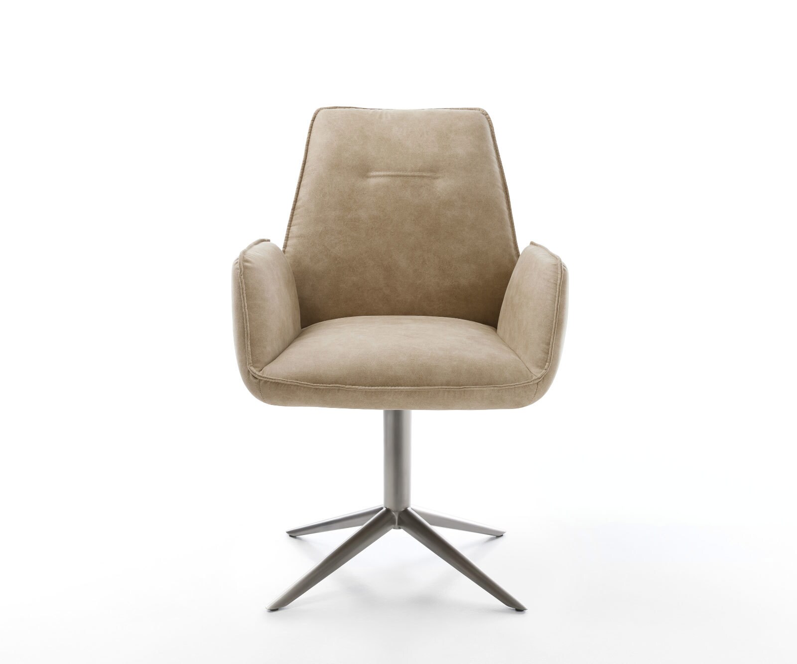 Chaise-pivotante Zoa-Flex microvelours beige vintage pied de chaise 4 branches grafiete pivotement sur 360° fonction bascule ressorts ensachés 2
