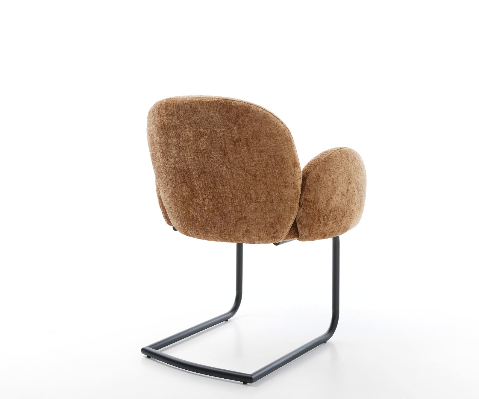Cantilever Nube-Flex avec accoudoirs chenille rouille pied cantilever rond noir ressorts ensachés 5