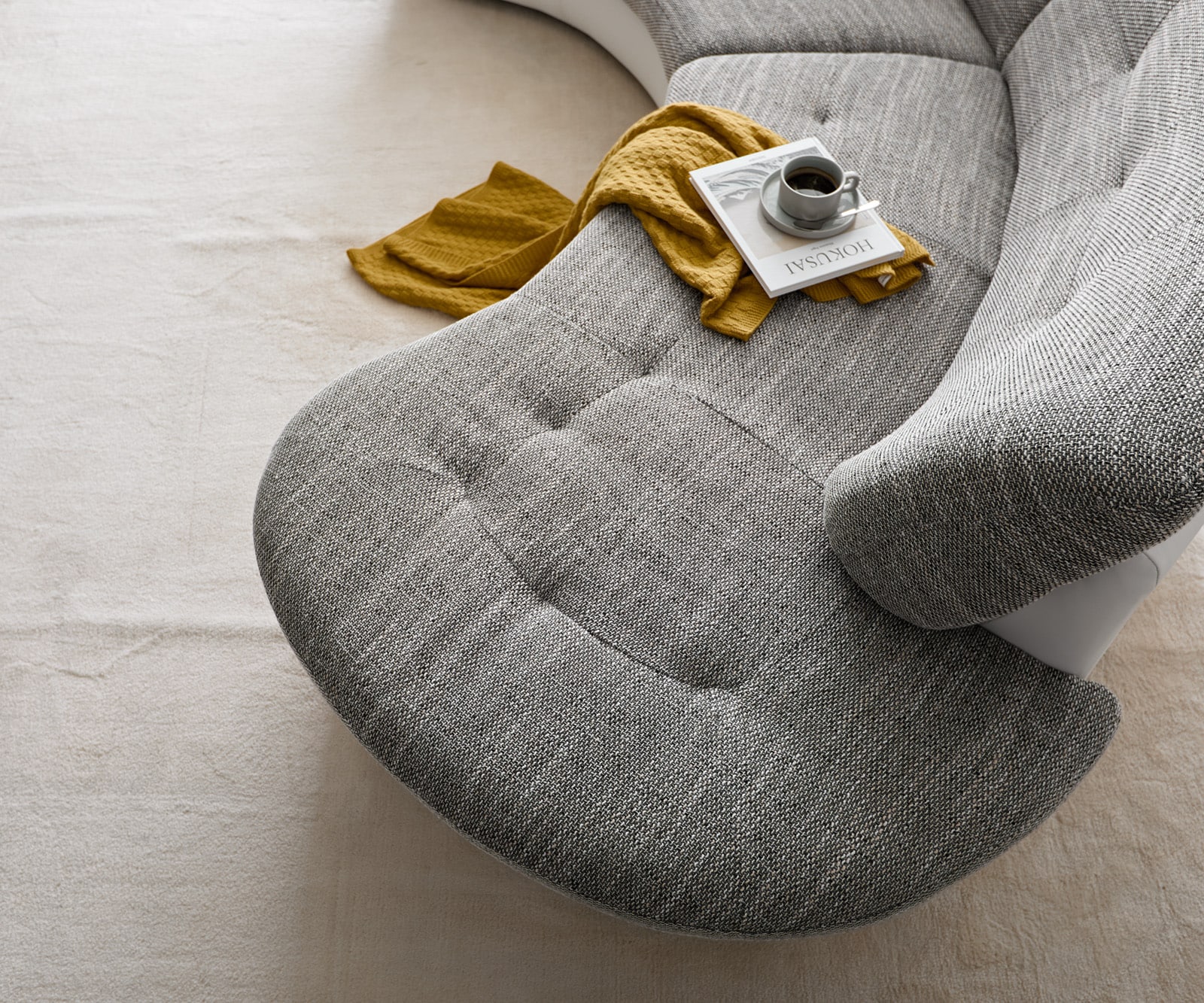 Sofa Napoli 300x95cm Weiss Hellgrau mit Kissen 1 Sofa Napoli 300x95cm Weiss Hellgrau mit Kissen 1