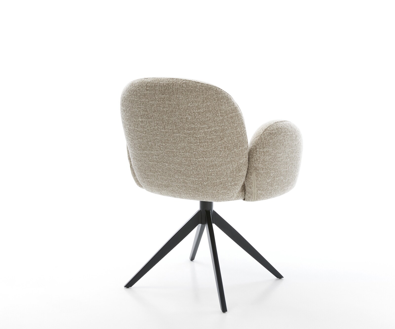 Chaise-pivotante Nube-Flex avec accoudoirs tissu tissé doux beige pied croisé large noir pivotement sur 360° fonction bascule resorts ensachés 5