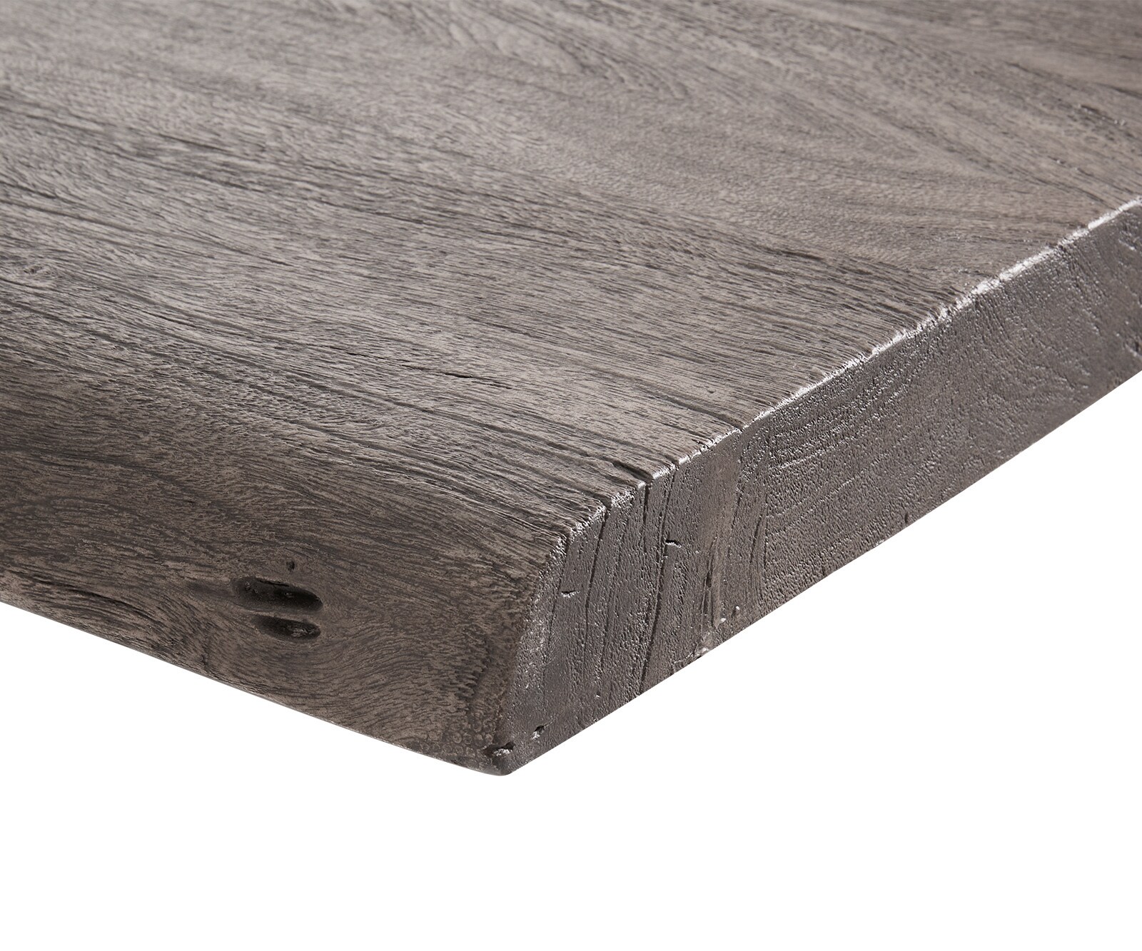 Esstisch Edge 300x100 XL Akazie Platin Troa Edelstahl Graphit Live-Edge 5
