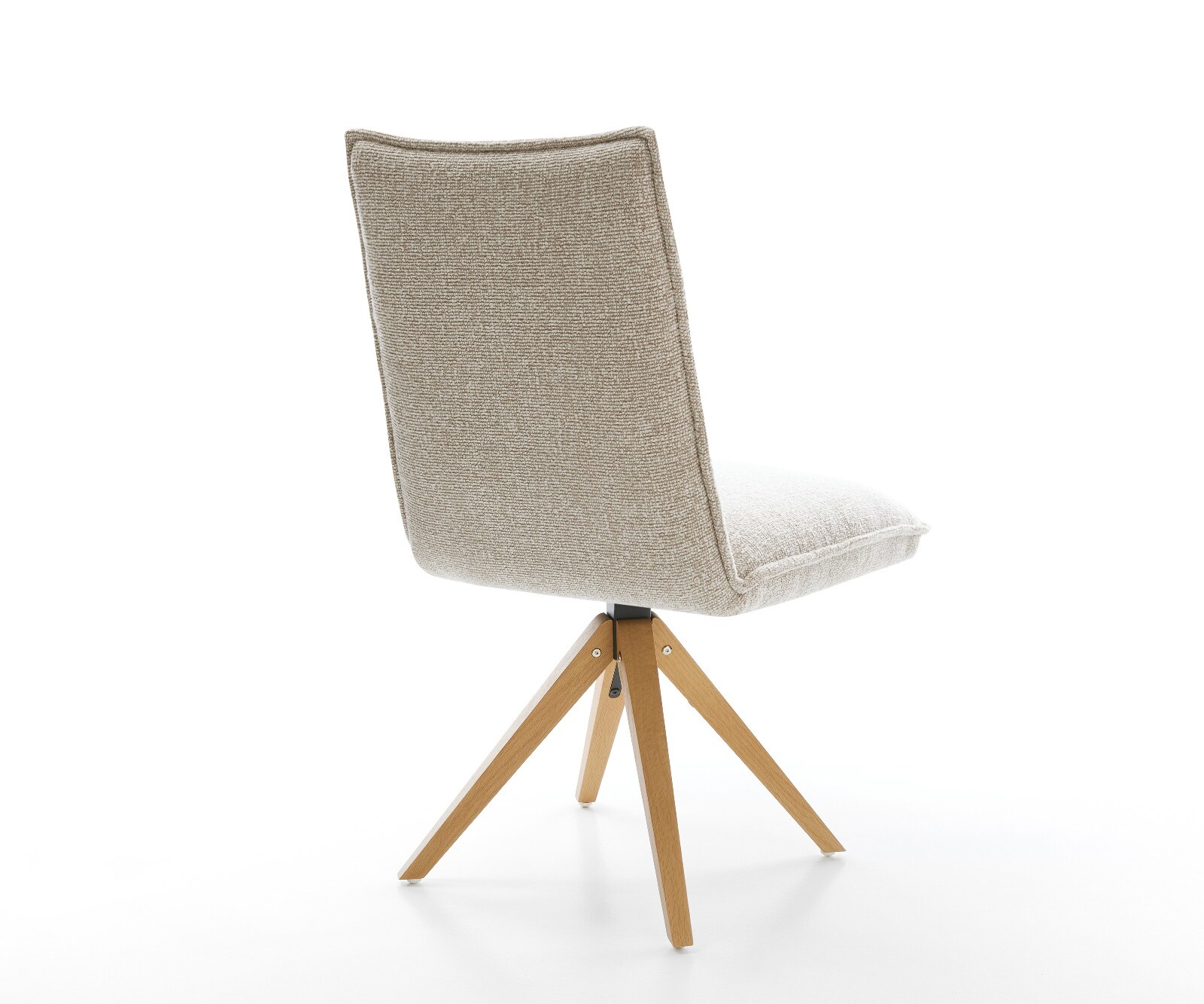Drehstuhl Lelio-Flex Webstoff Soft Beige Holzgestell kantig Natur 180° drehbar Taschenfederkern 4