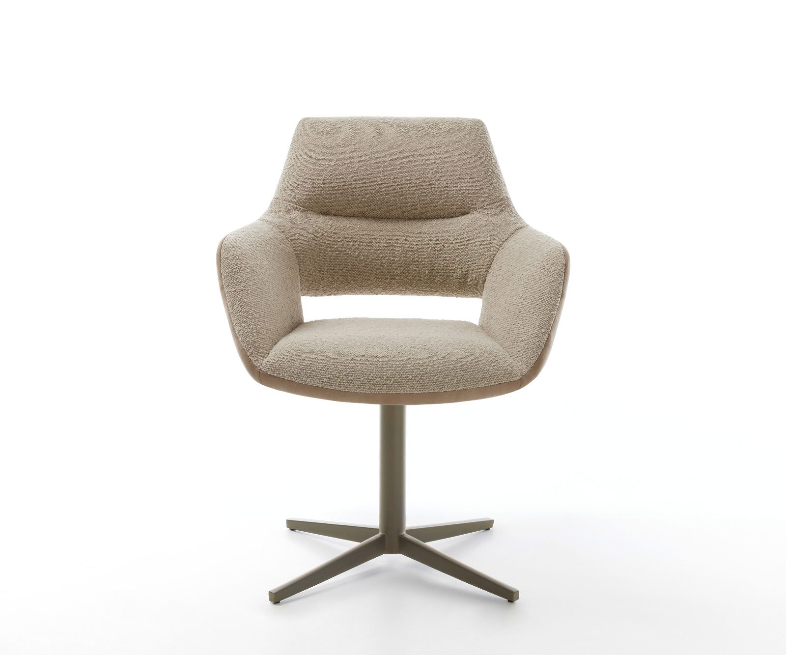 Drehstuhl Yago-Flex mit Armlehnen Materialmix Schlamm Fußkreuz Effektfinish Titan 360° drehbar Taschenfederkern 1