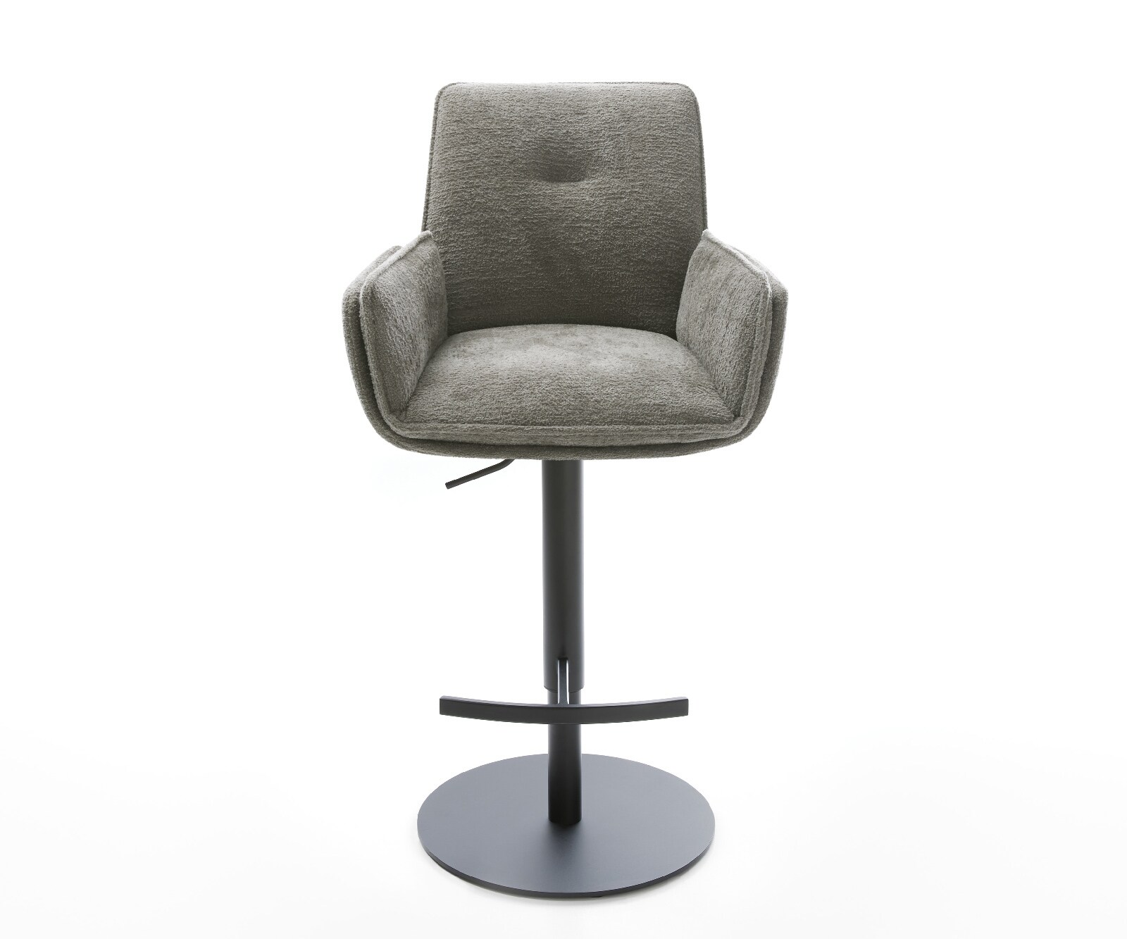 Barstuhl Nela-Flex Bouclé Soft Schlamm Drehfuß höhenverstellbar Metall Schwarz 1