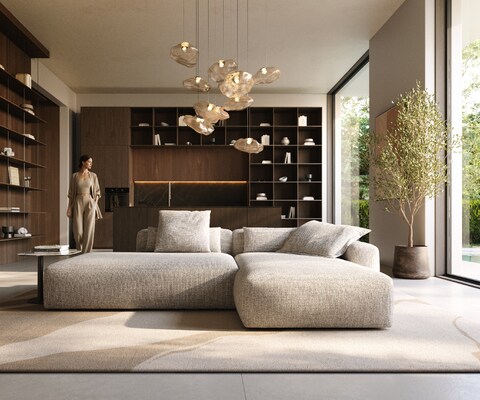 Ecksofa Freestyle Pure 310x200 cm Webstoff Soft Beige