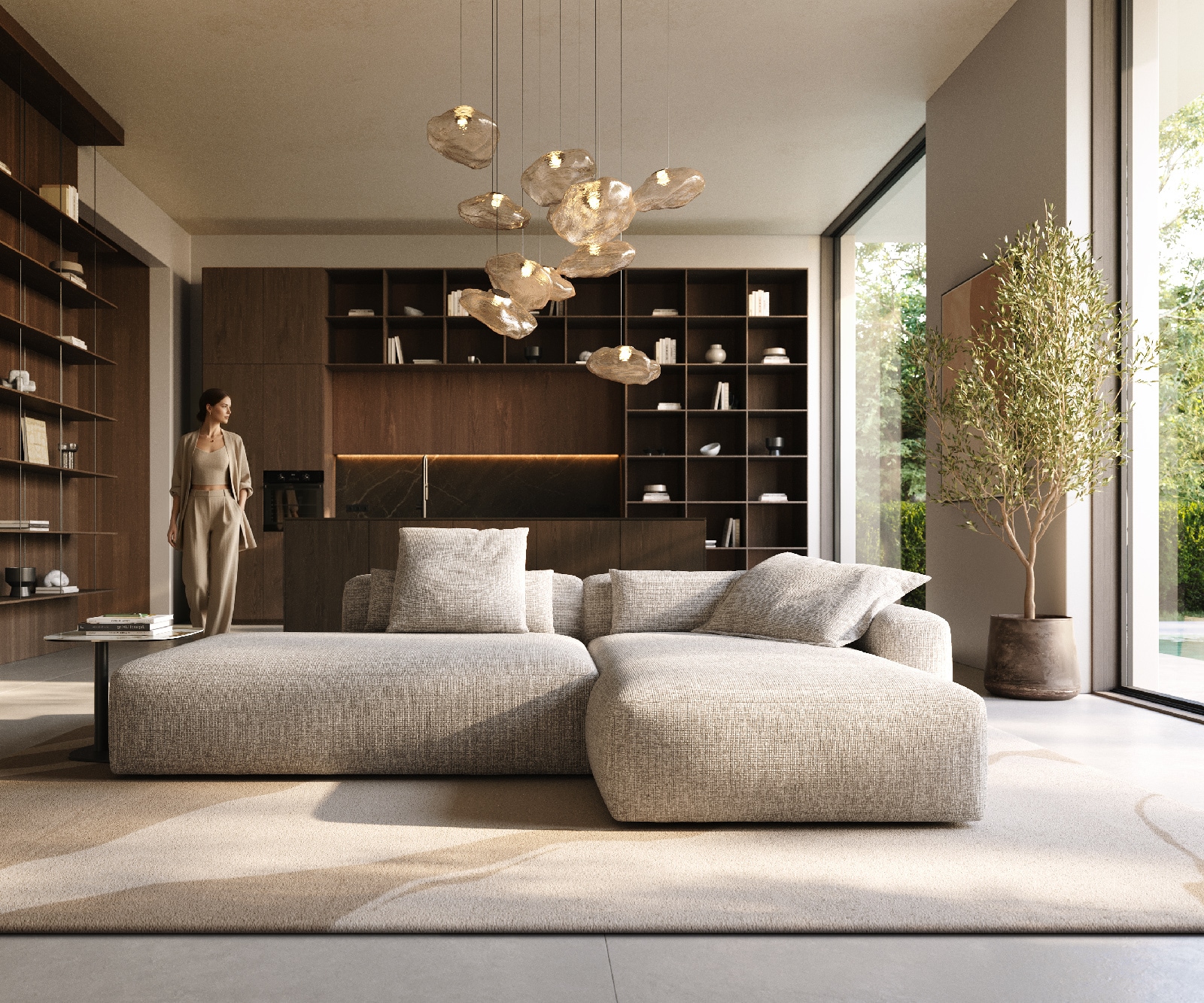 Eckcouch Freestyle Pure Webstoff Soft Beige 310x200 cm