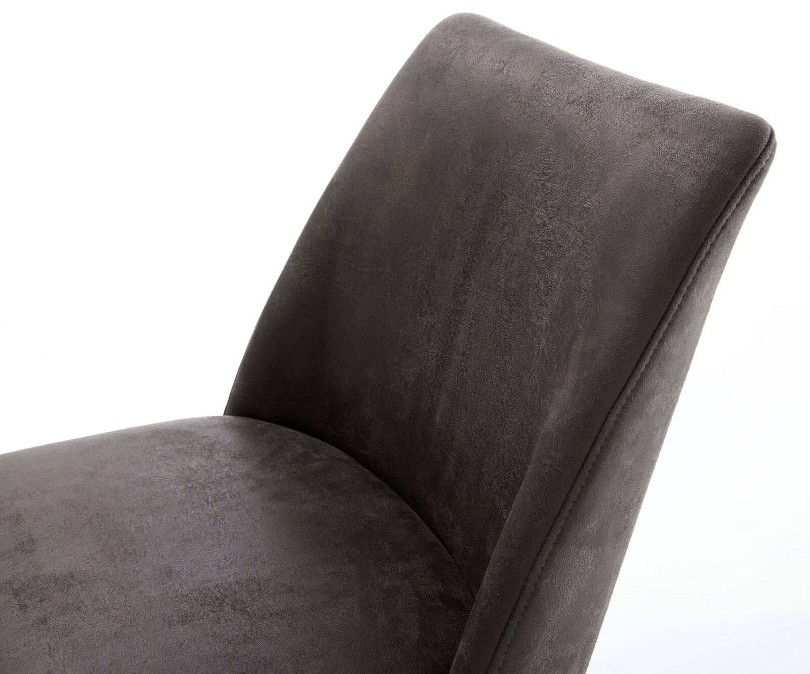 Chaise-pivotante Elso-Flex microvelours anthracite vintage pied croisé large aspect titane pivotement sur 360° fonction bascule ressorts ensachés 3
