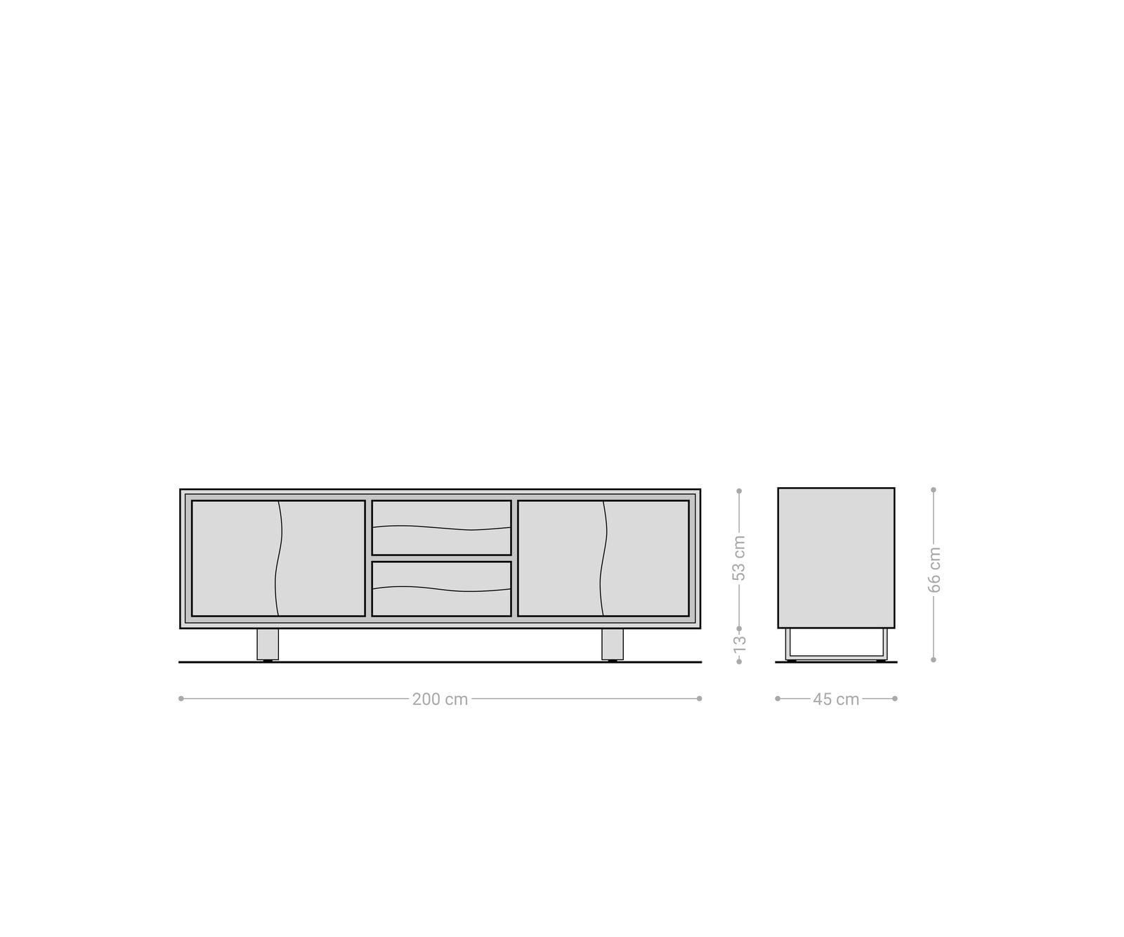Meuble-TV Live-Edge 200 cm Acacia naturel 4 portes 2 tiroirs 6 Meuble-TV Live-Edge 200 cm Acacia naturel 4 portes 2 tiroirs 6