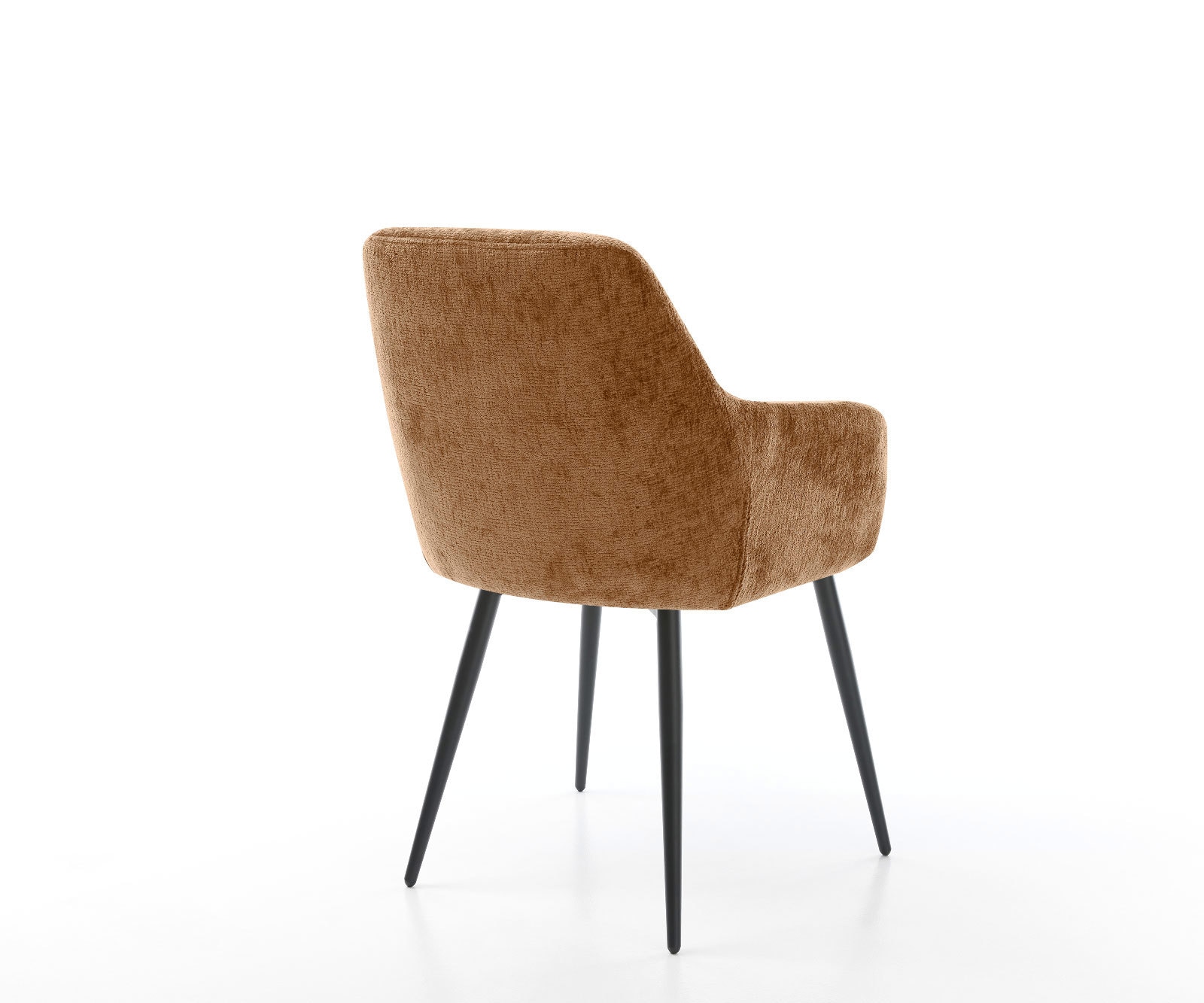 Chaise-de-salle-à-manger Pejo-Flex chenille rouille 4 pieds coniques noir ressorts ensachés 4 Chaise-de-salle-à-manger Pejo-Flex chenille rouille 4 pieds coniques noir ressorts ensachés 4