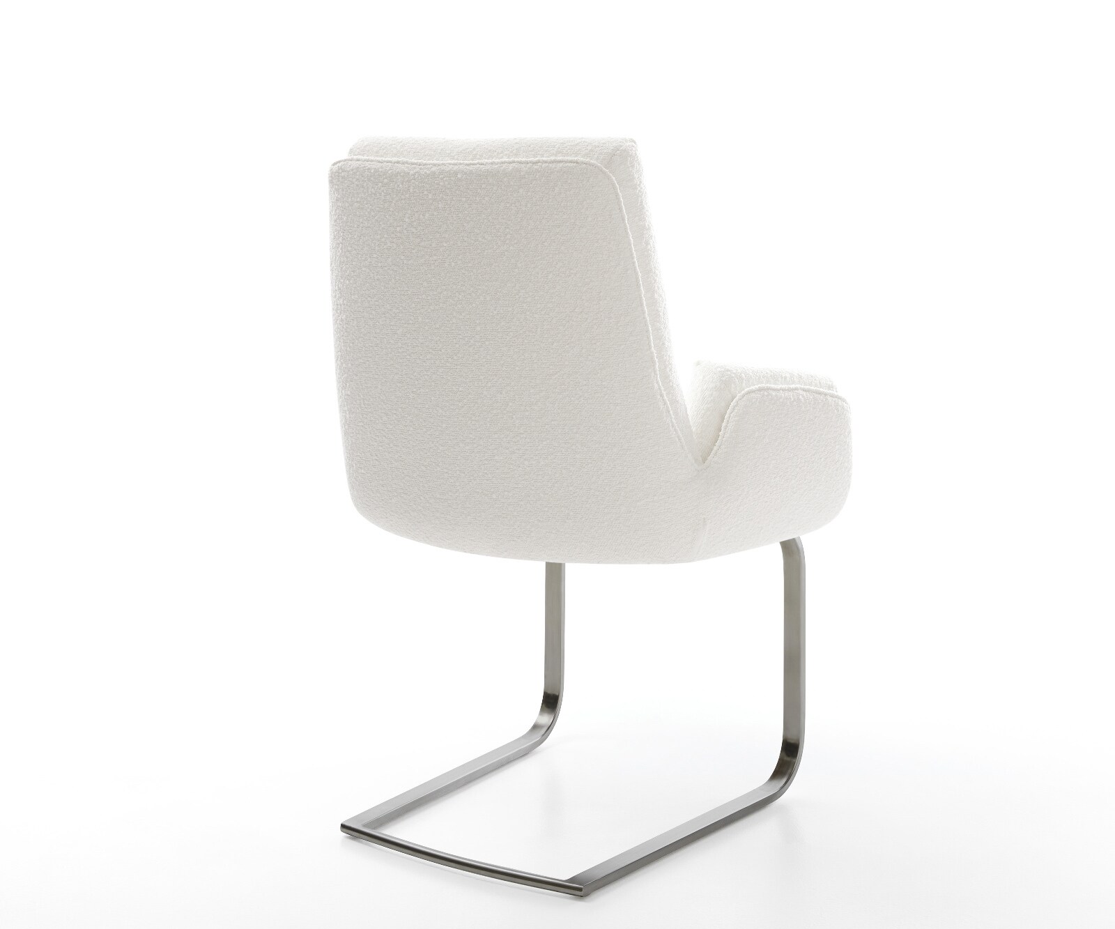Cantilever Clea-Flex bouclé crème-blanc pied cantilever plat grafiete 4