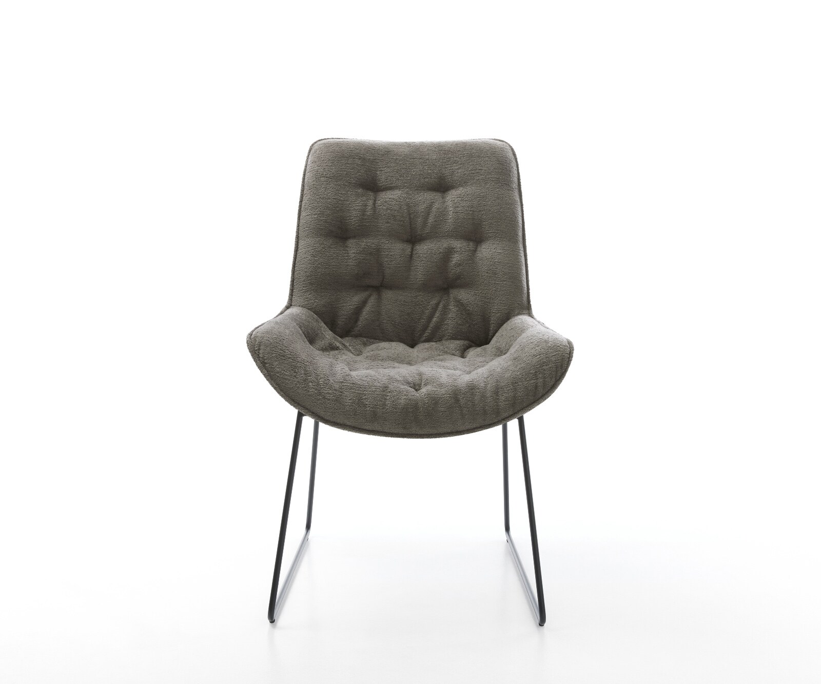 Esszimmerstuhl Taimi-Flex Bouclé Soft Schlamm Kufengestell Schwarz 2