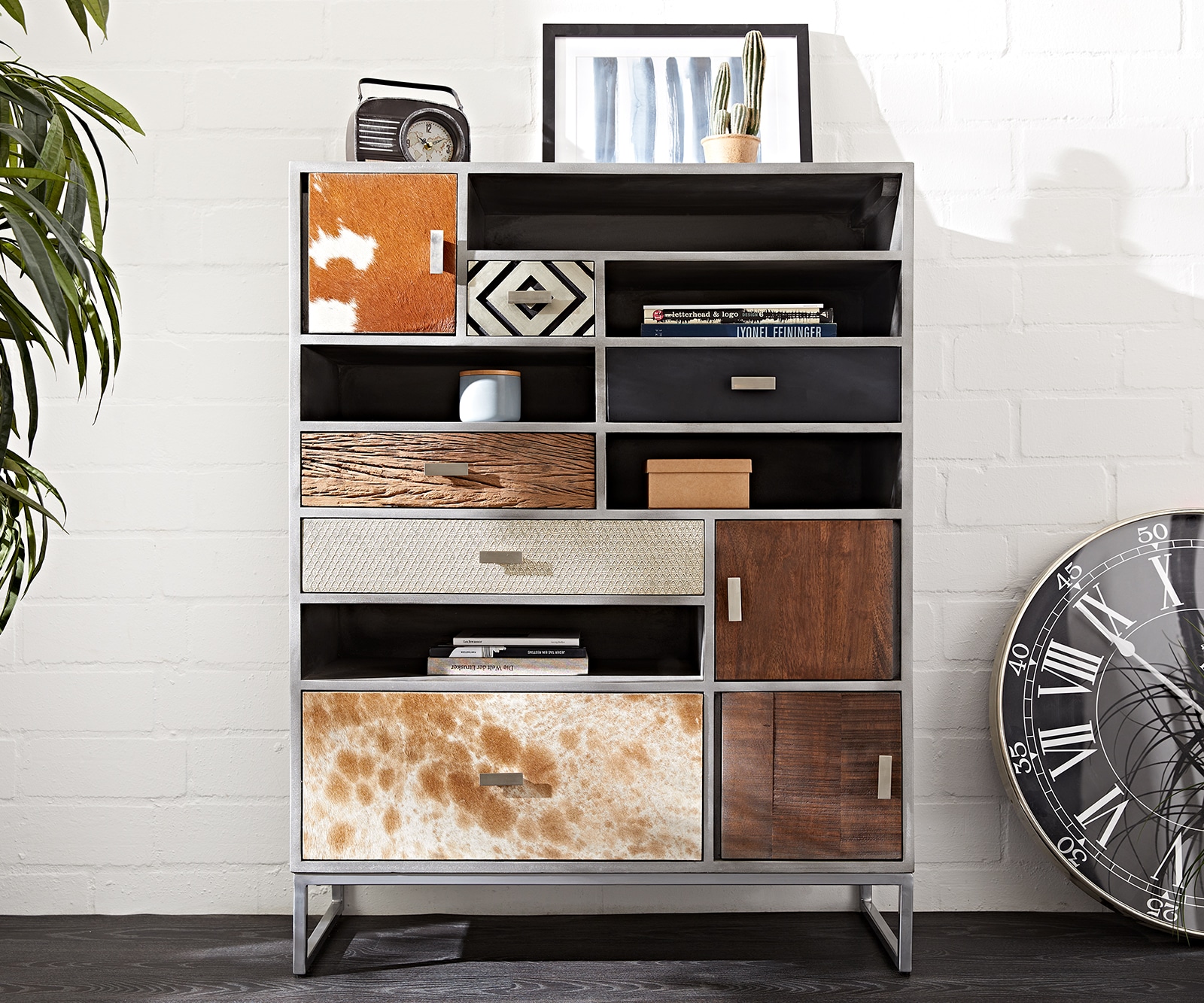 Highboard Multi-Drawer 100x130 Material Mix Anrichte