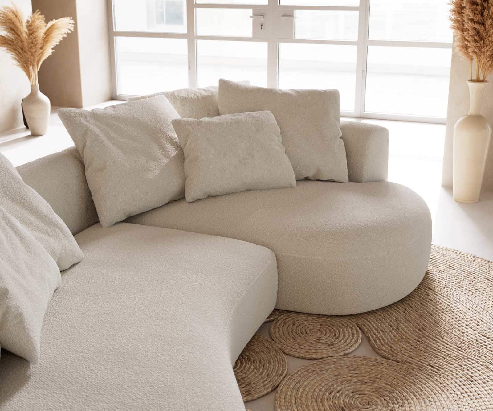 Sofa Edina 330x170 cm Bouclé Creme-Weiß 6 Sofa Edina 330x170 cm Bouclé Creme-Weiß 6