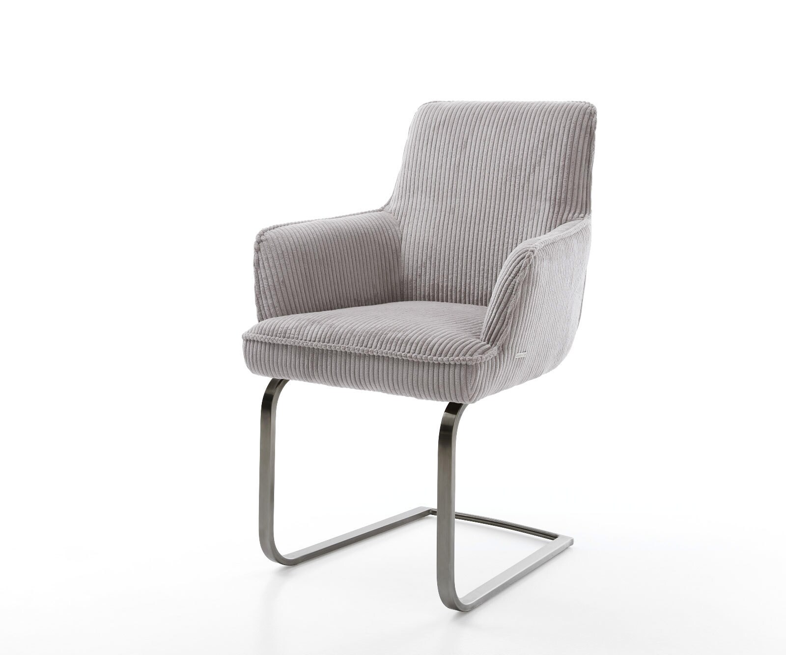 Cantilever Heira-Flex mit Armlehnen côtelé gris argenté pied cantilever plat grafiete ressorts ensachés 1