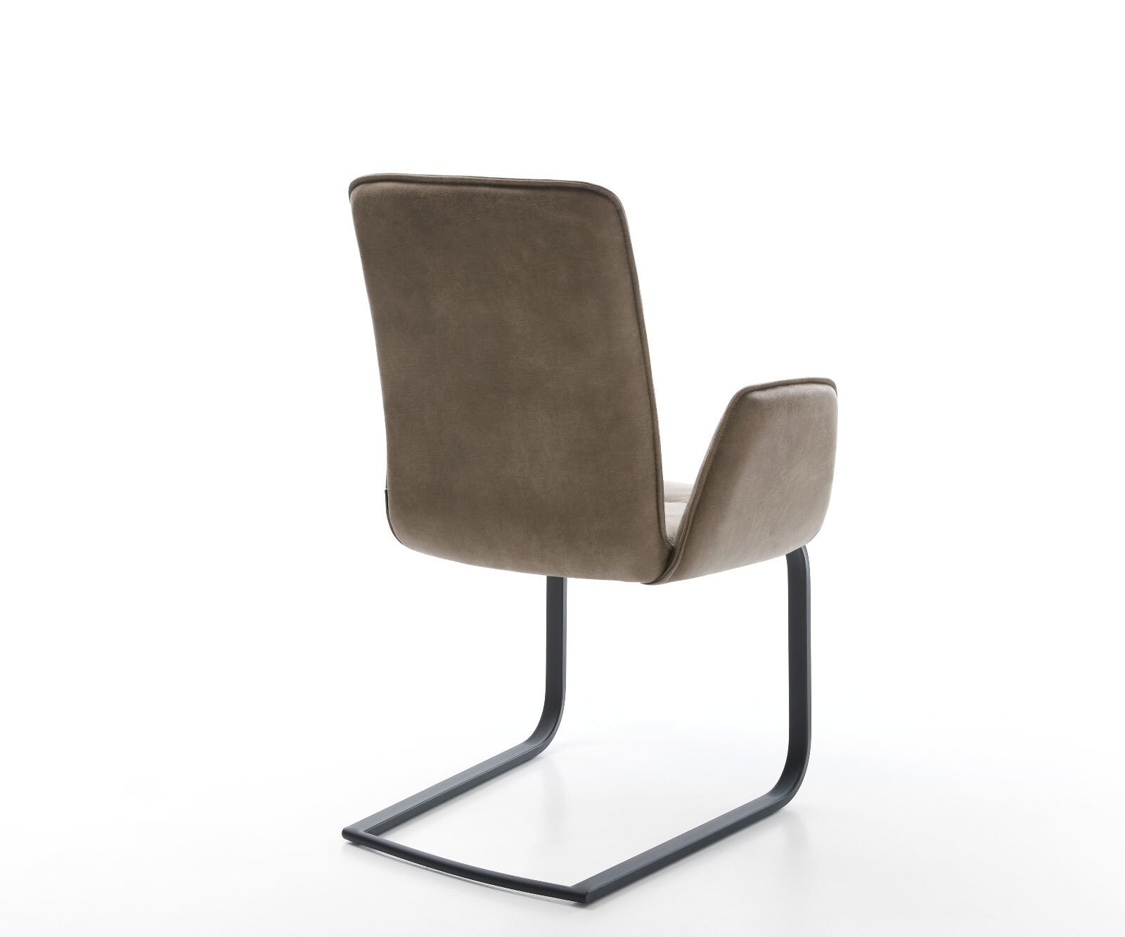 Freischwinger Vinja-Flex Mikrofaser Taupe Vintage Freischwinger flach Schwarz 4