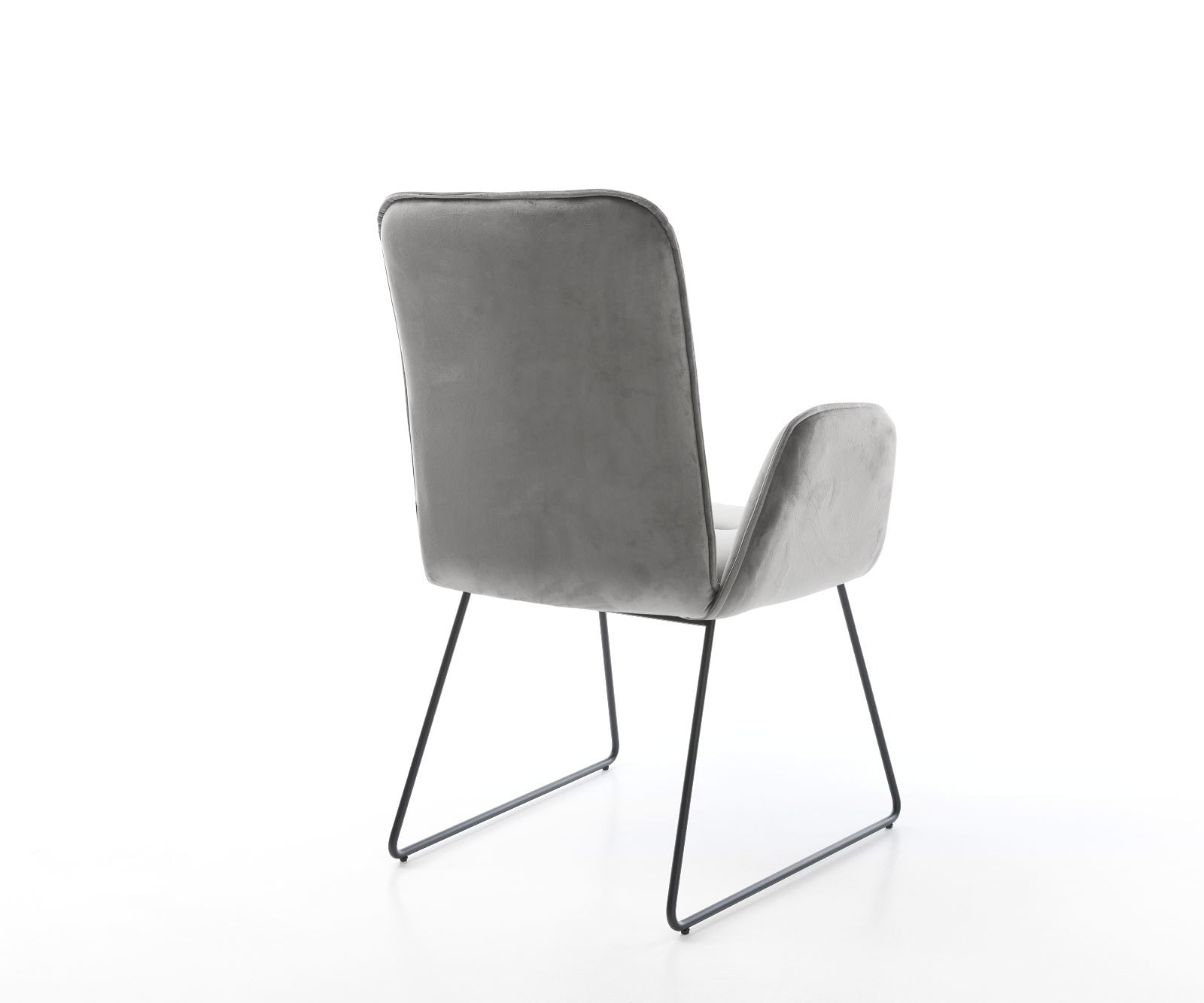 Esszimmerstuhl Vinja-Flex Samt Grau Kufengestell Schwarz 4 Esszimmerstuhl Vinja-Flex Samt Grau Kufengestell Schwarz 4