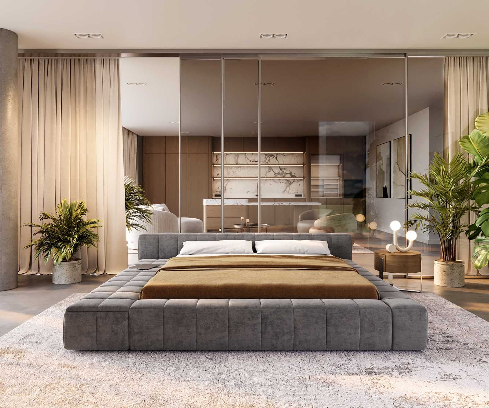 Polsterbettgestell Espazio 180x200 cm Mikrofaser Grau mit Stauraum 1 Polsterbettgestell Espazio 180x200 cm Mikrofaser Grau mit Stauraum 1