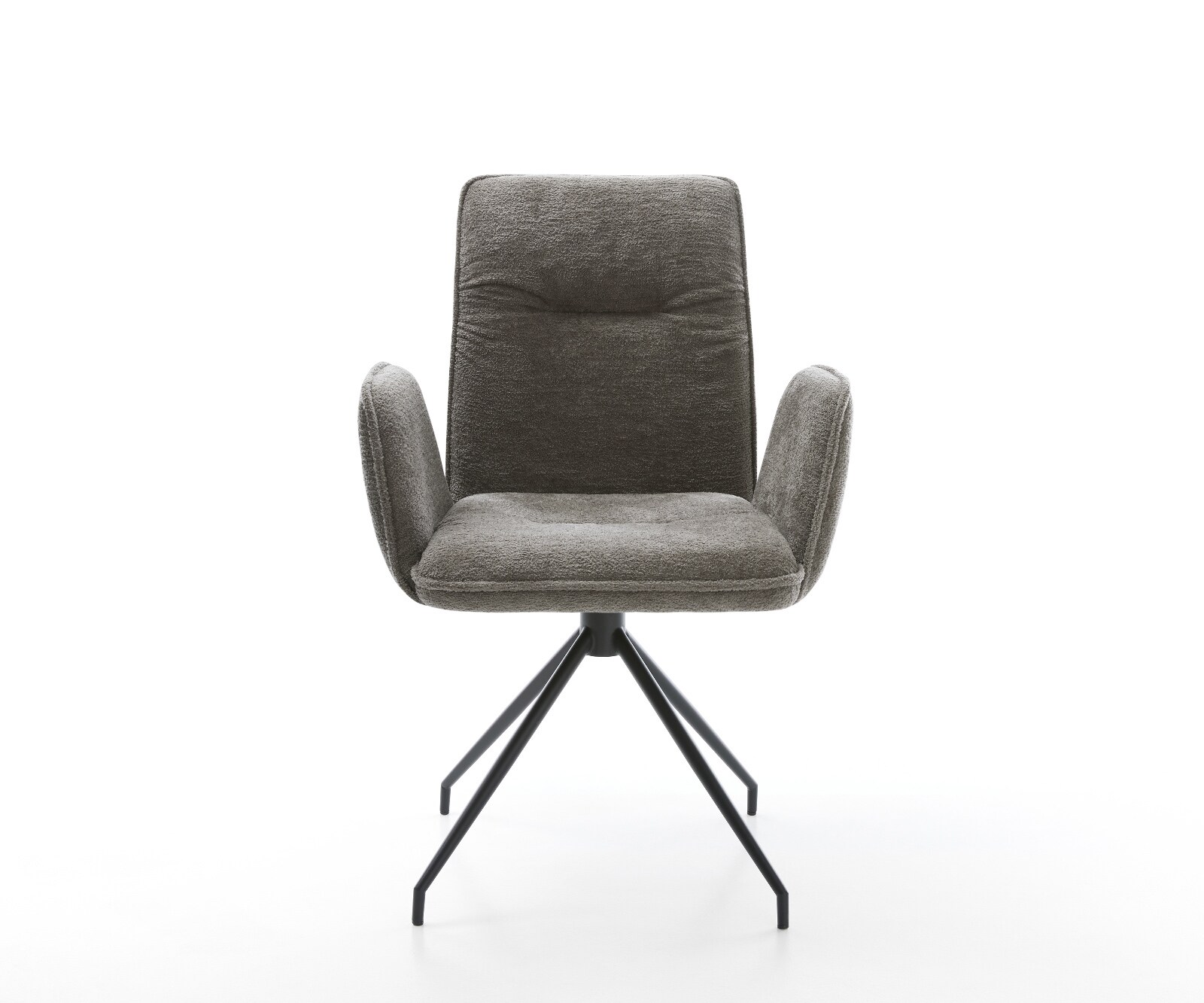 Drehstuhl Vinja-Flex Bouclé Soft Schlamm Kreuzgestell konisch Schwarz 180° drehbar 1