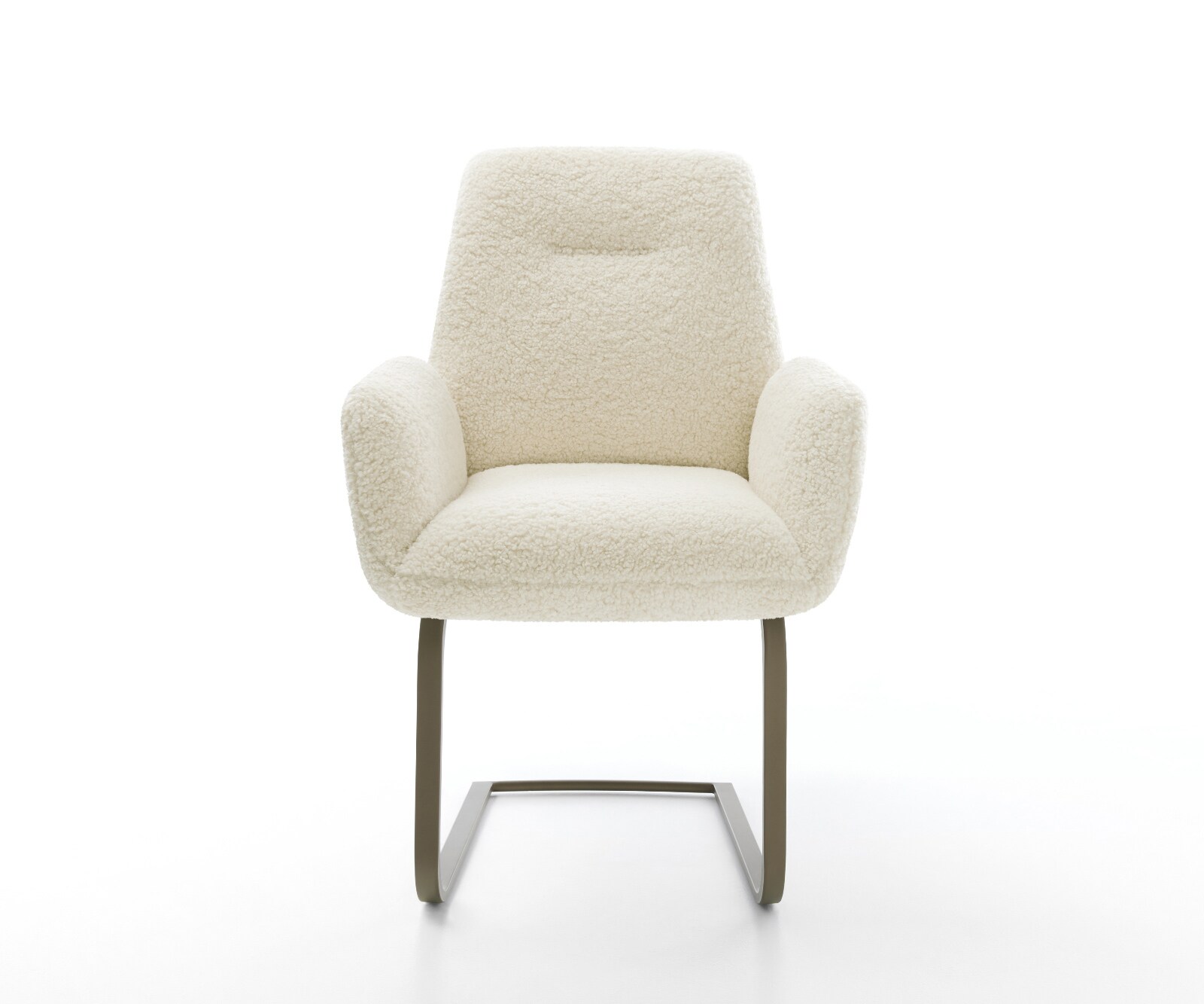 Freischwinger Zoa-Flex Teddystoff Beige Freischwinger flach Effektfinish Titan Taschenfederkern 1