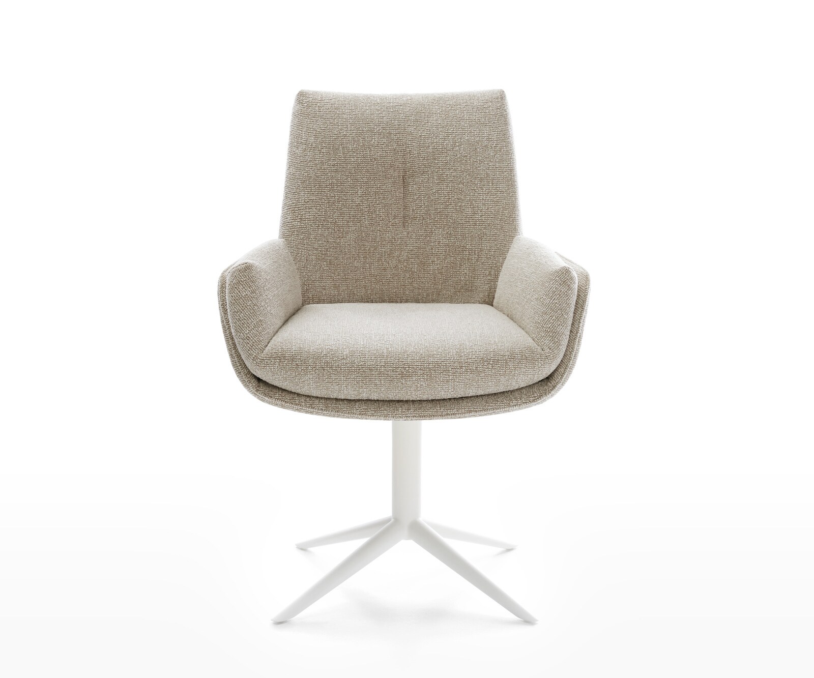 Drehstuhl Clea-Flex Webstoff Soft Beige Fußkreuz Weiß 360° drehbar Wippfunktion 1