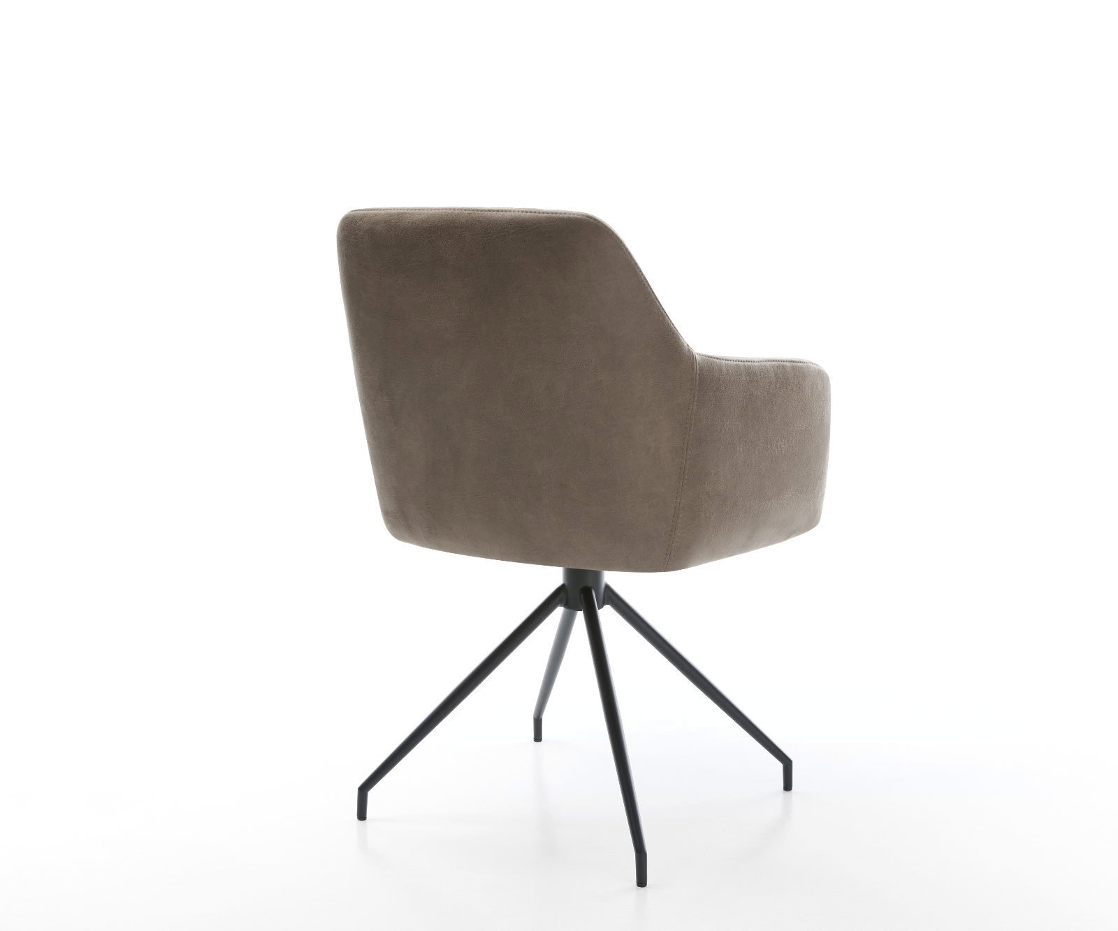 Chaise-de-salle-à-manger Greg-Flex microvelours taupe vintage pied croisé conique noir ressorts ensachés 4 Chaise-de-salle-à-manger Greg-Flex microvelours taupe vintage pied croisé conique noir ressorts ensachés 4