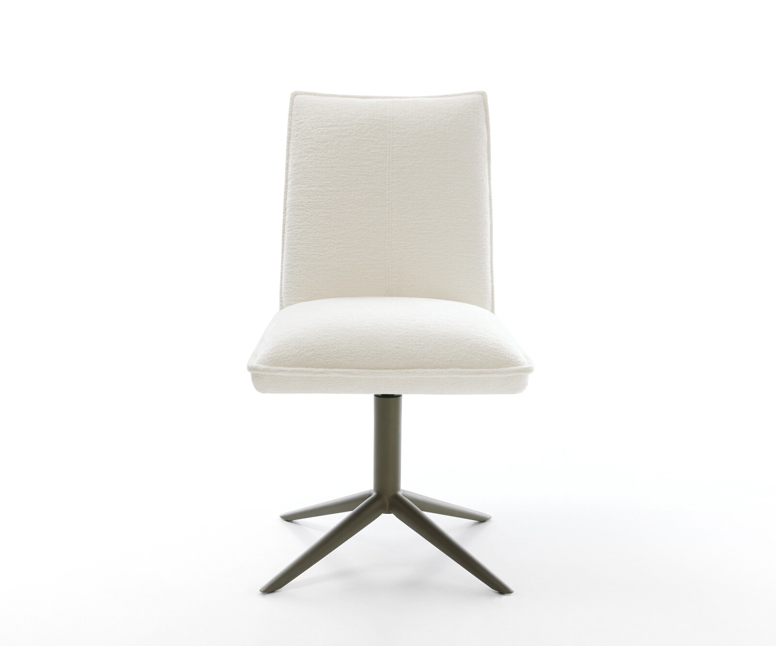 Drehstuhl Lelio-Flex Bouclé Soft Beige Fußkreuz Effektfinish Titan 360° drehbar Wippfunktion Taschenfederkern 2