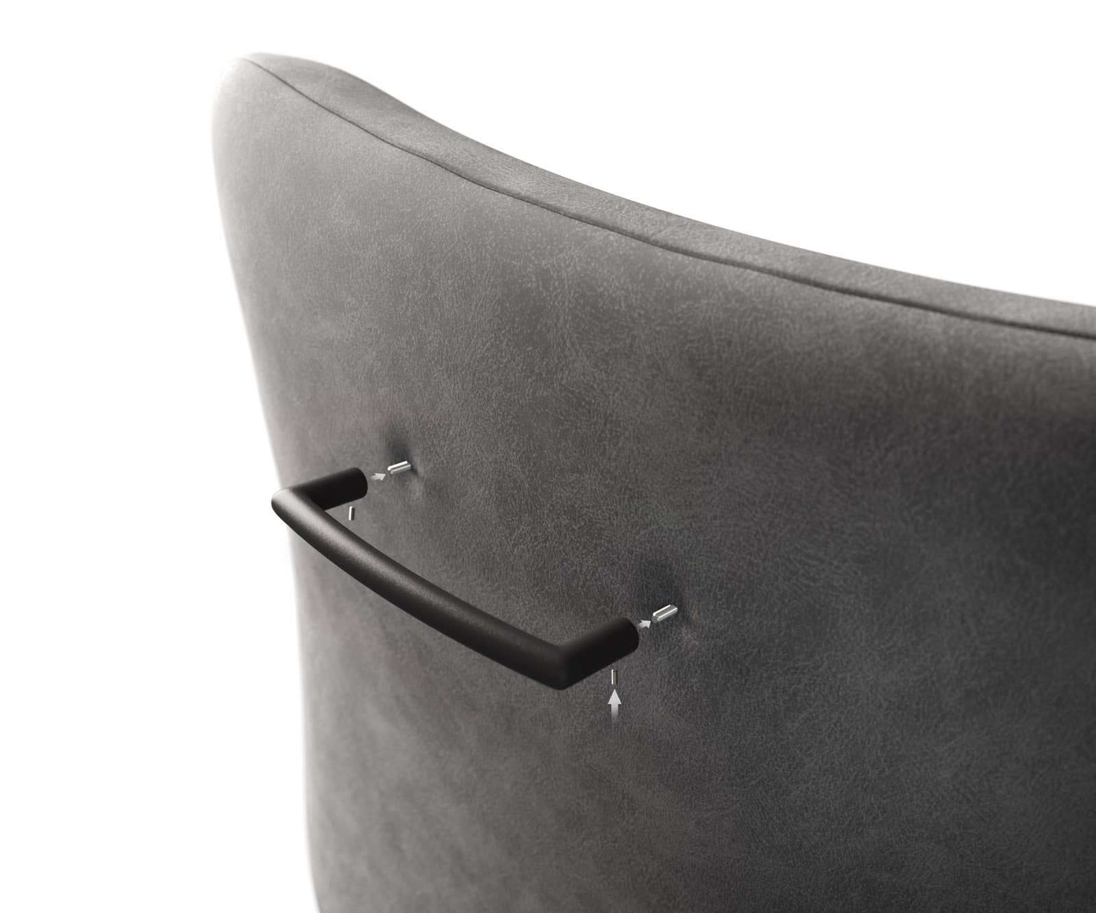 Barstuhlgriff Flex-Rund Metall Schwarz 2 Barstuhlgriff Flex-Rund Metall Schwarz 2