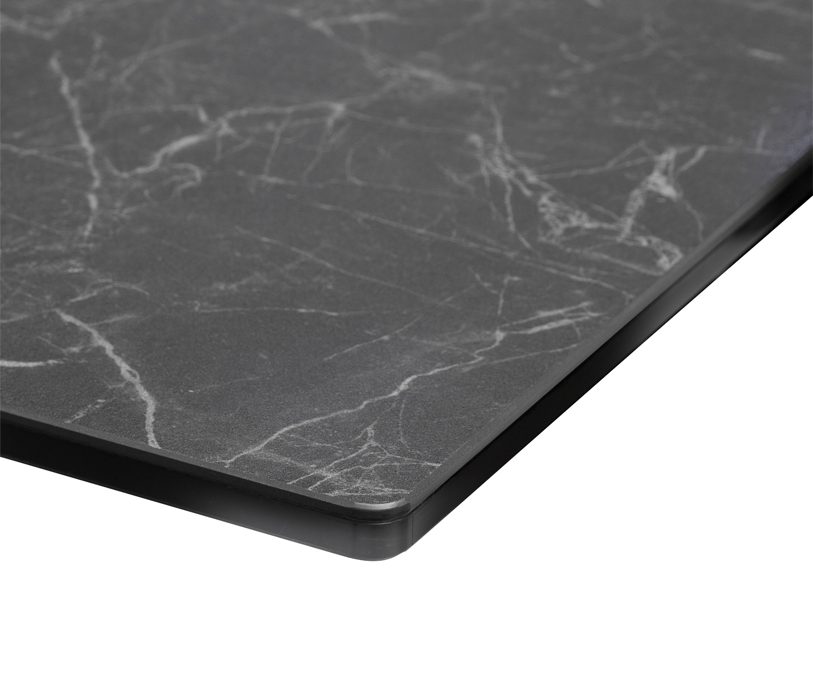 Table-à-manger Edge 200x100cm Laminam® céramique gris pieds milieu acier plat argent 4 Table-à-manger Edge 200x100cm Laminam® céramique gris pieds milieu acier plat argent 4