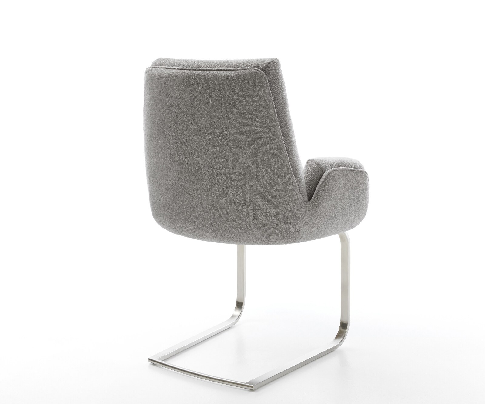 Cantilever Clea-Flex tissu structuré doux gris pied cantilever plat acier inoxydable 5