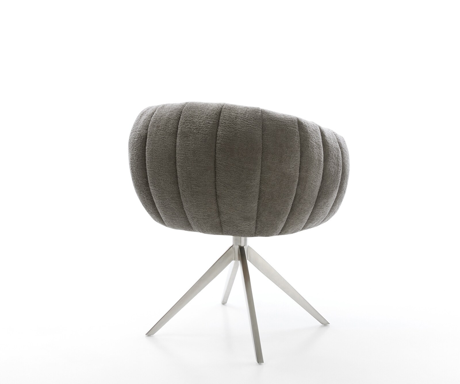 Drehstuhl Jada-Flex Bouclé Soft Schlamm Kreuzgestell breit Edelstahl 360° drehbar Wippfunktion Taschenfederkern 5