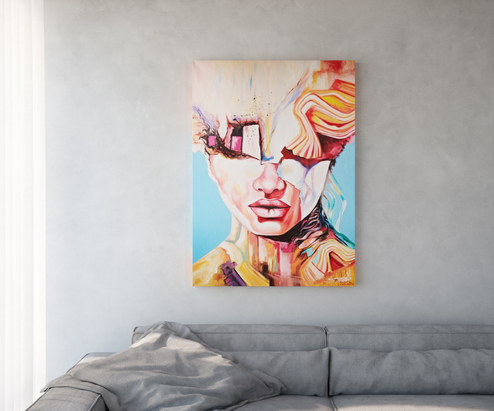 Gemälde Expression Mehrfarbig 100x140 cm Acryl auf Leinwand Gemälde Expression Mehrfarbig 100x140 cm Acryl auf Leinwand