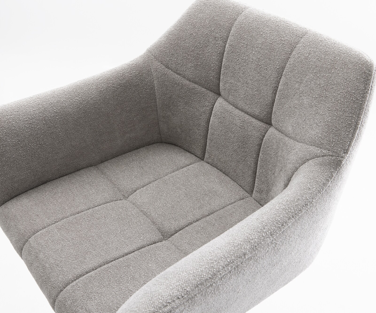 Chaise-de-bar Yulo-Flex Tissu structuré doux Gris Pied trapèze acier inoxydable Argent 3