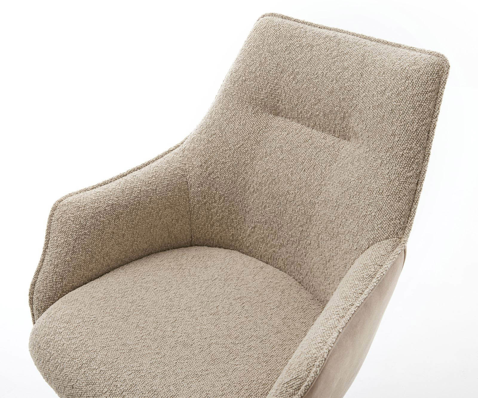 Cantilever Alja-Flex avec accoudoirs tissu mixte couleur boue pied cantilever plat aspect titane ressorts ensachés 3