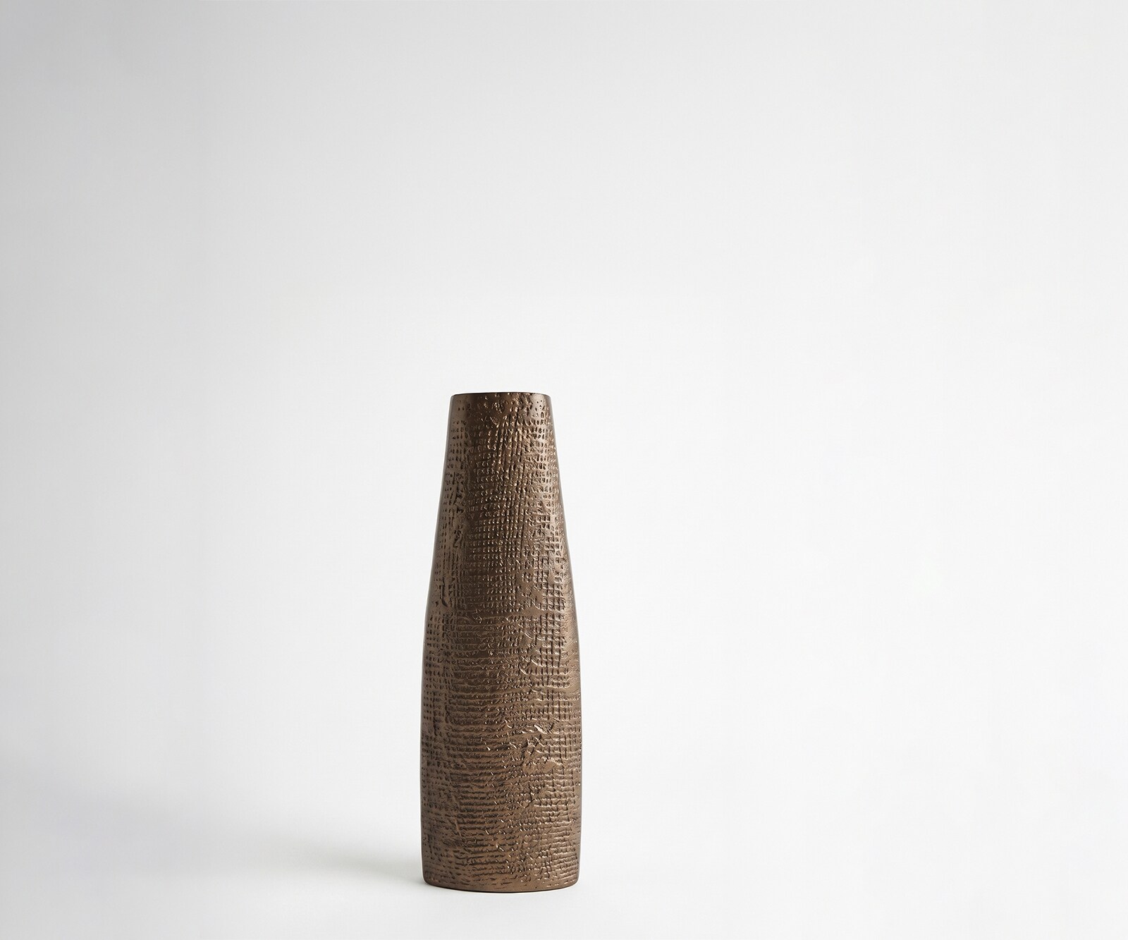 Vase Conico B13 x T7 x H35 cm Aluminium Aurum Satin Gegossen
