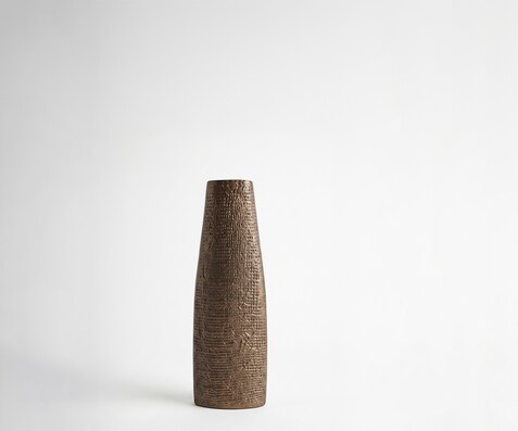 Vase Conico B13 x T7 x H35 cm Aluminium Aurum Satin Gegossen