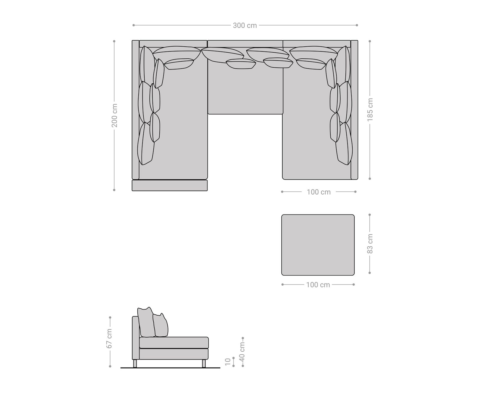 Canapé-panoramique Clovis marron look antique Tabouret modulable avec accoudoirs 7